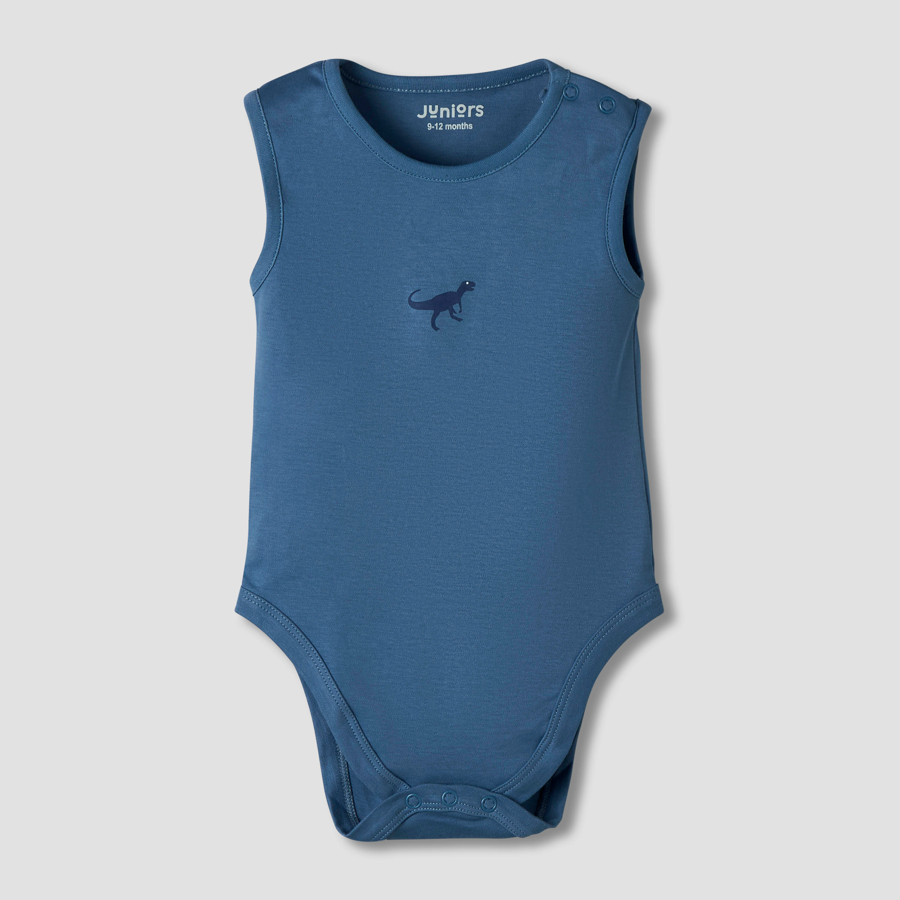 Pack of 7 Juniors Cotton Round Neck Sleeveless Bodysuit with Dinosaur Print-baby-boys-clothing-bodysuits-image-5