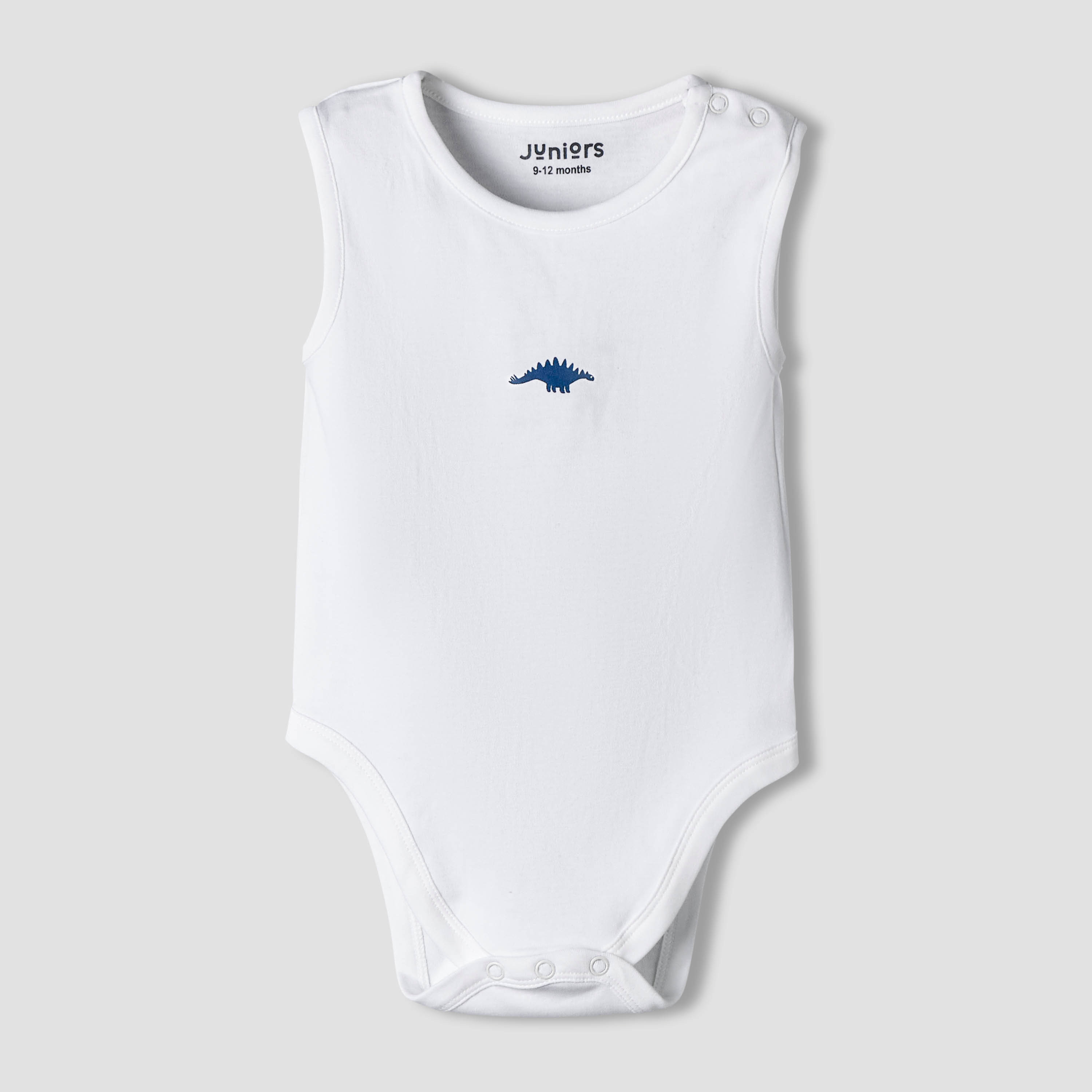 Pack of 7 Juniors Cotton Round Neck Sleeveless Bodysuit with Dinosaur Print-baby-boys-clothing-bodysuits-image-7