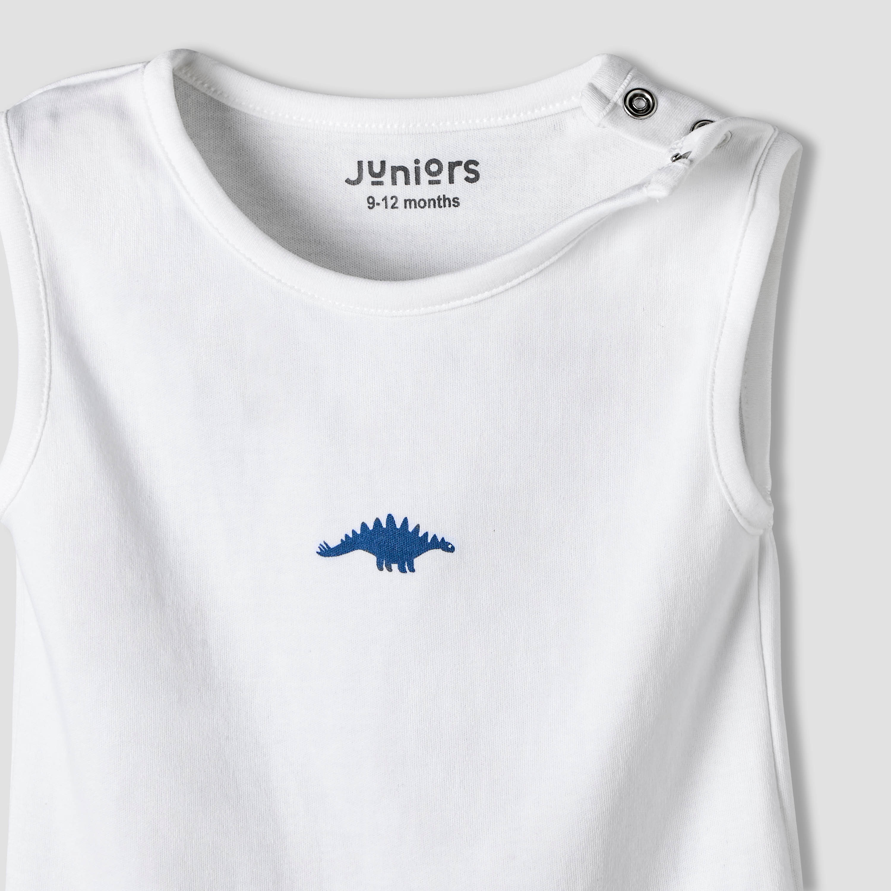 Pack of 7 Juniors Cotton Round Neck Sleeveless Bodysuit with Dinosaur Print-baby-boys-clothing-bodysuits-image-8