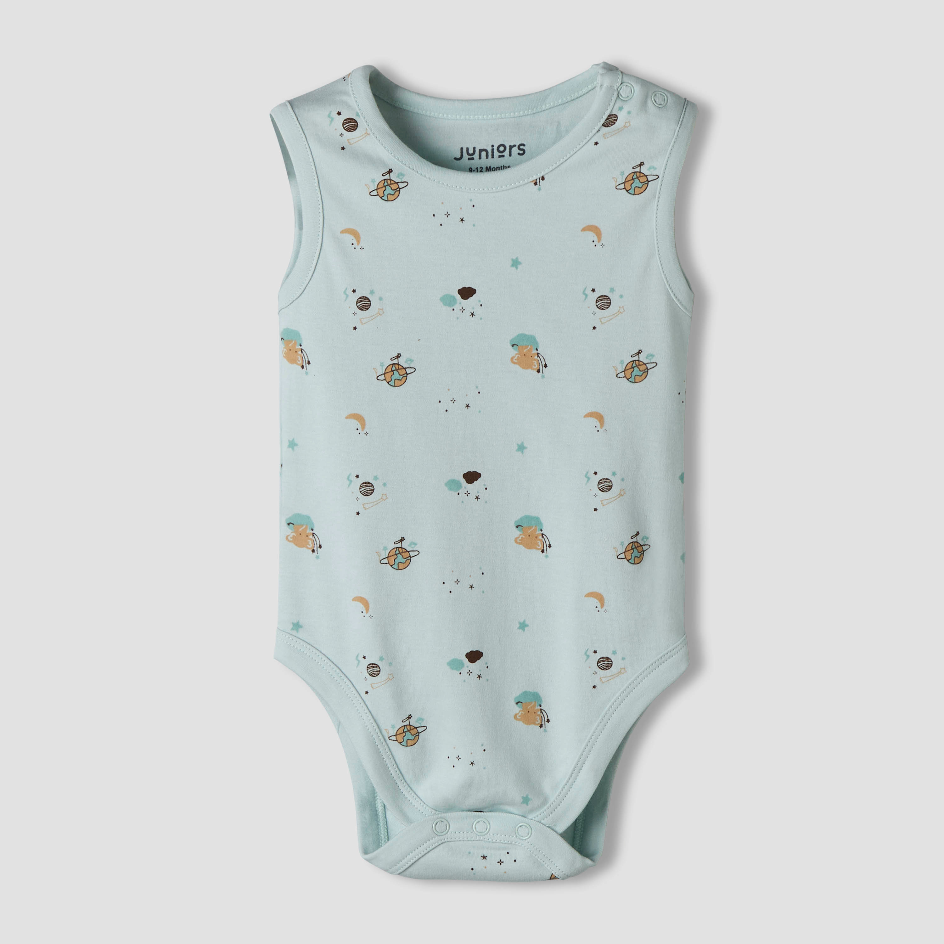 Pack of 7 Juniors Round Neck Cotton Sleeveless Bodysuit with Assorted Print-baby-boys-clothing-bodysuits-image-4