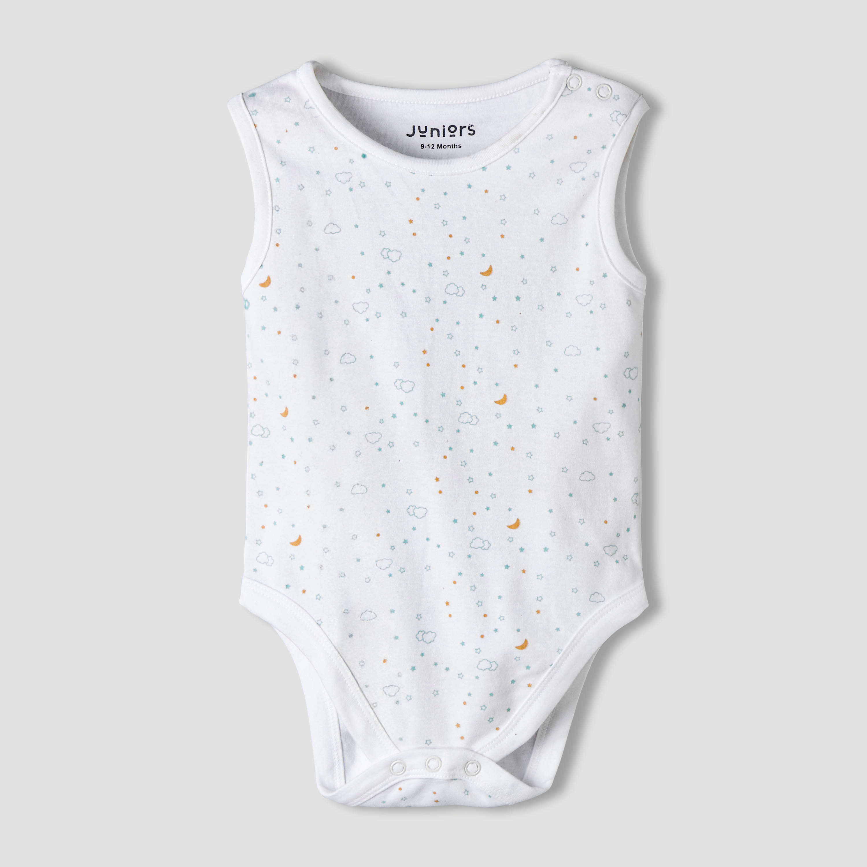 Pack of 7 Juniors Round Neck Cotton Sleeveless Bodysuit with Assorted Print-baby-boys-clothing-bodysuits-image-5
