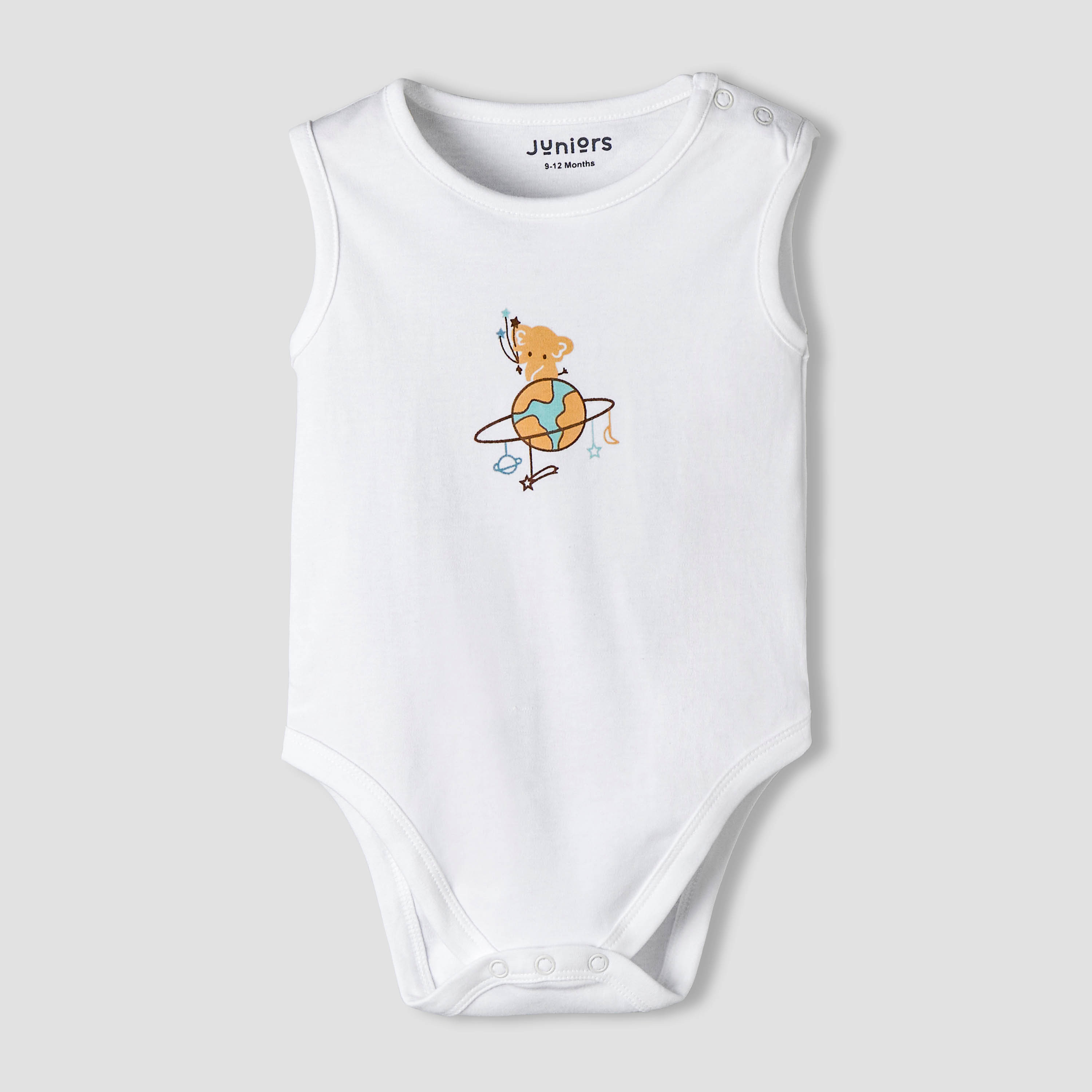Pack of 7 Juniors Round Neck Cotton Sleeveless Bodysuit with Assorted Print-baby-boys-clothing-bodysuits-image-7