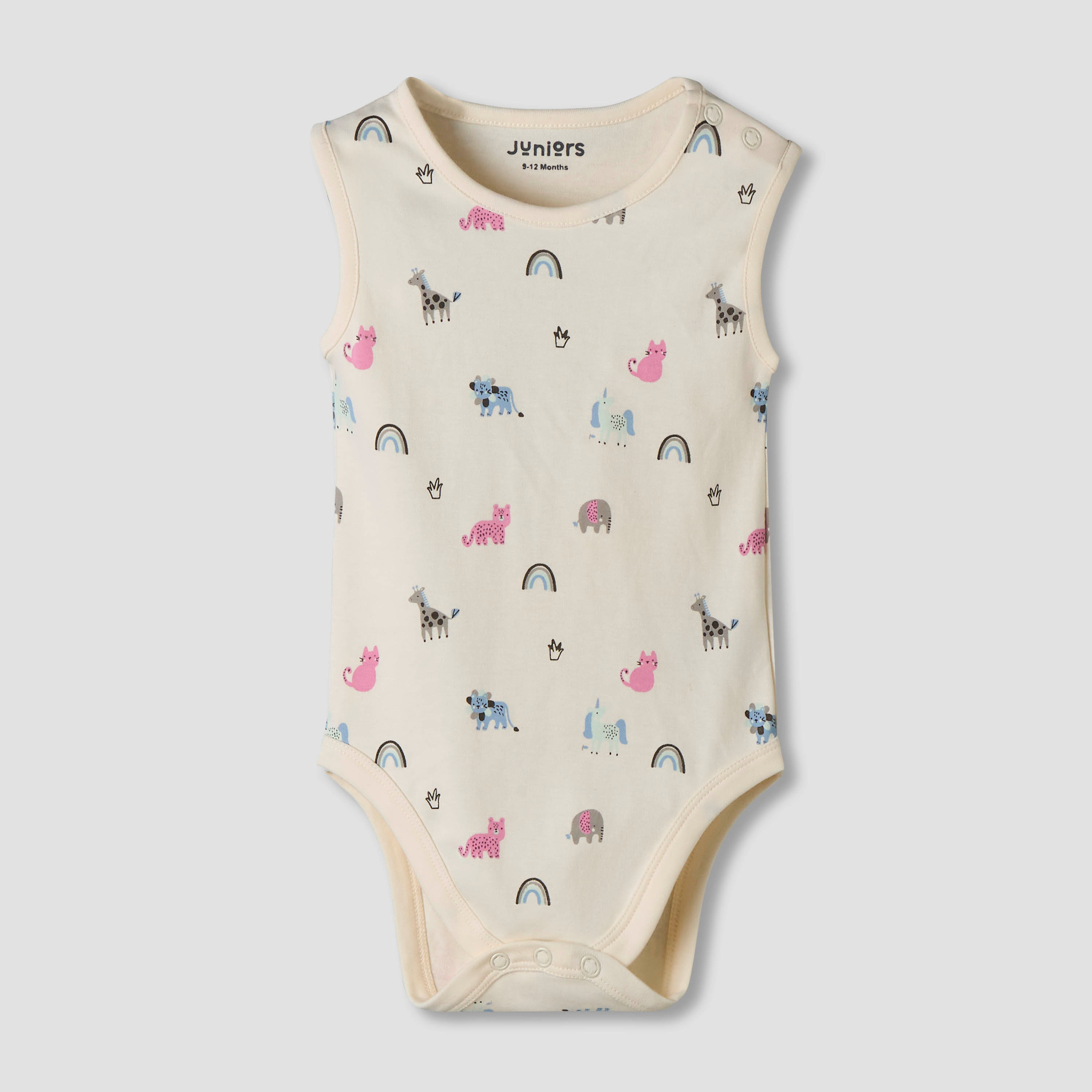 Pack of 7 Juniors Cotton Sleeveless Bodysuit with Fun Print-baby-girls-clothing-bodysuits-image-3