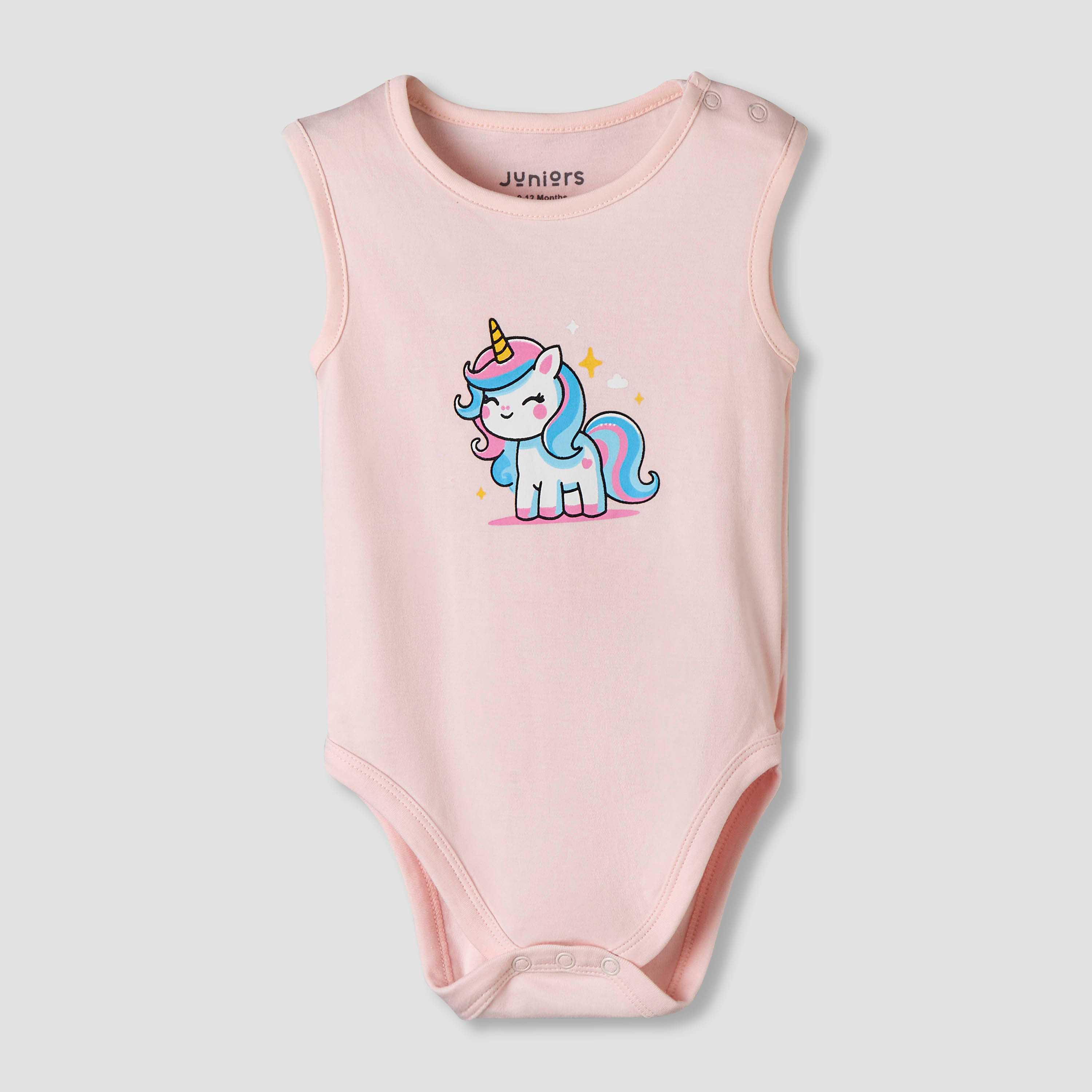 Pack of 7 Juniors Cotton Sleeveless Bodysuit with Unicorn Print-baby-girls-clothing-bodysuits-image-8