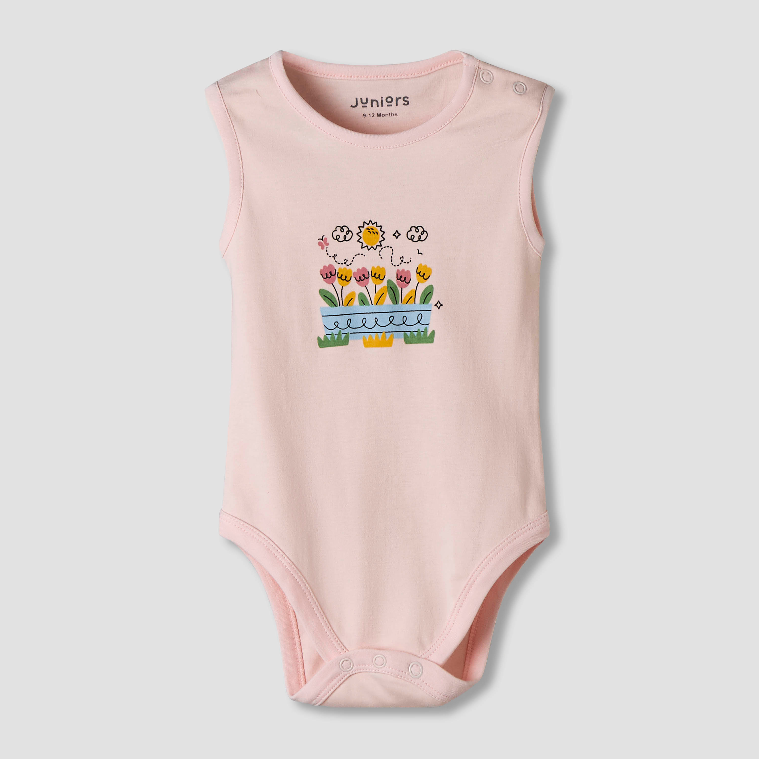 Pack of 7 Juniors Cotton Sleeveless Bodysuit with Floral Print-baby-girls-clothing-bodysuits-image-3