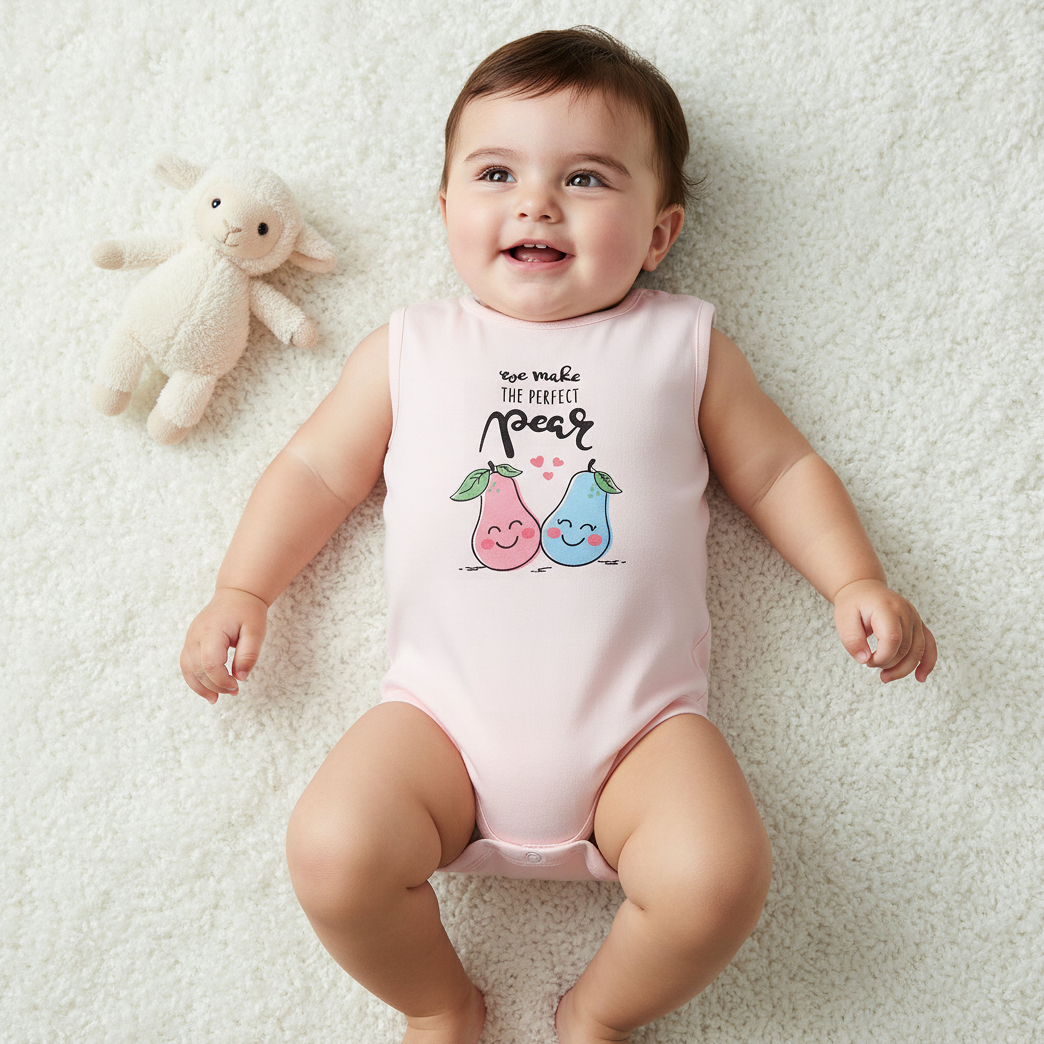 Pack of 7 Juniors Cotton Sleeveless Bodysuit with Fruit Print-baby-girls-clothing-bodysuits-image-2