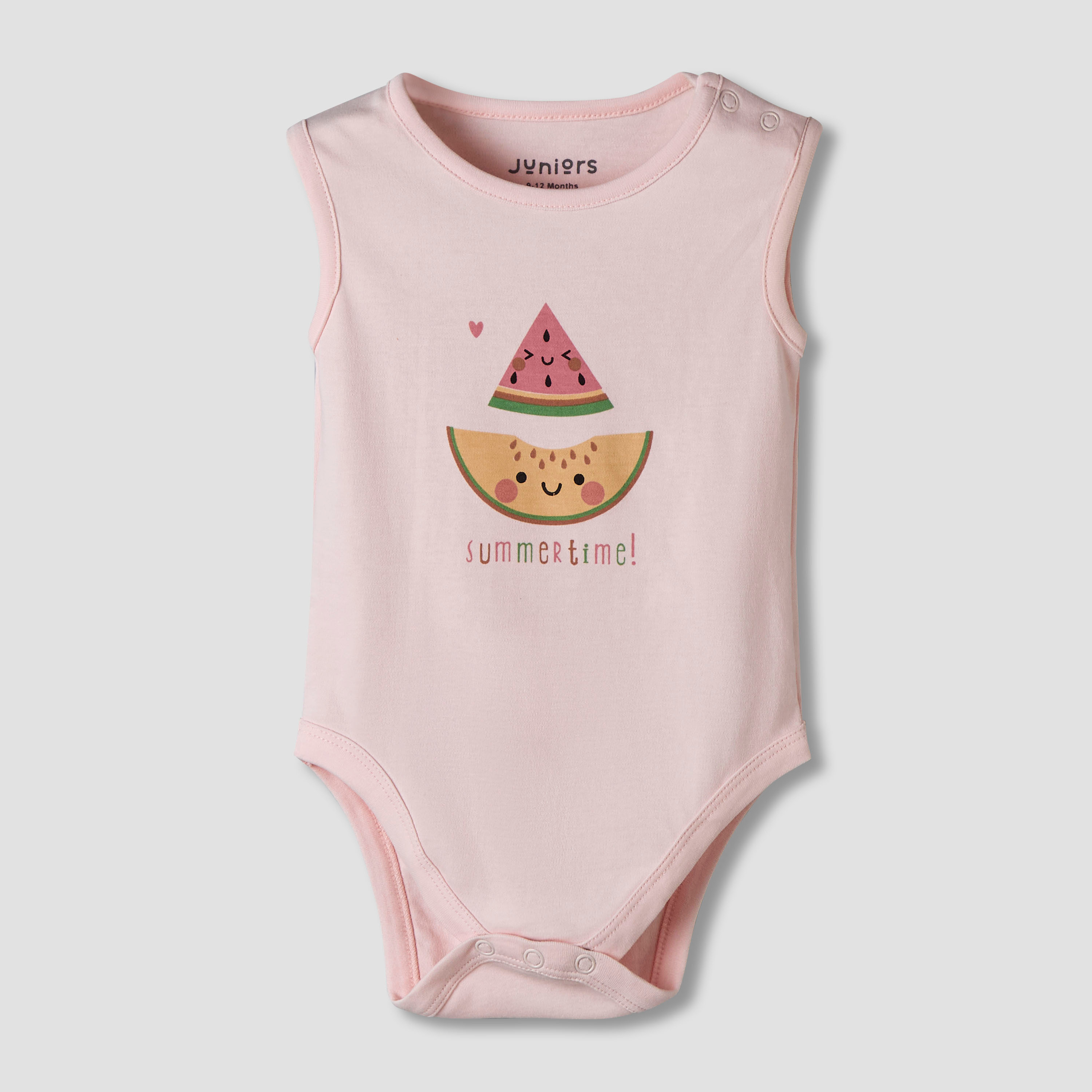 Pack of 7 Juniors Cotton Sleeveless Bodysuit with Fruit Print-baby-girls-clothing-bodysuits-image-5