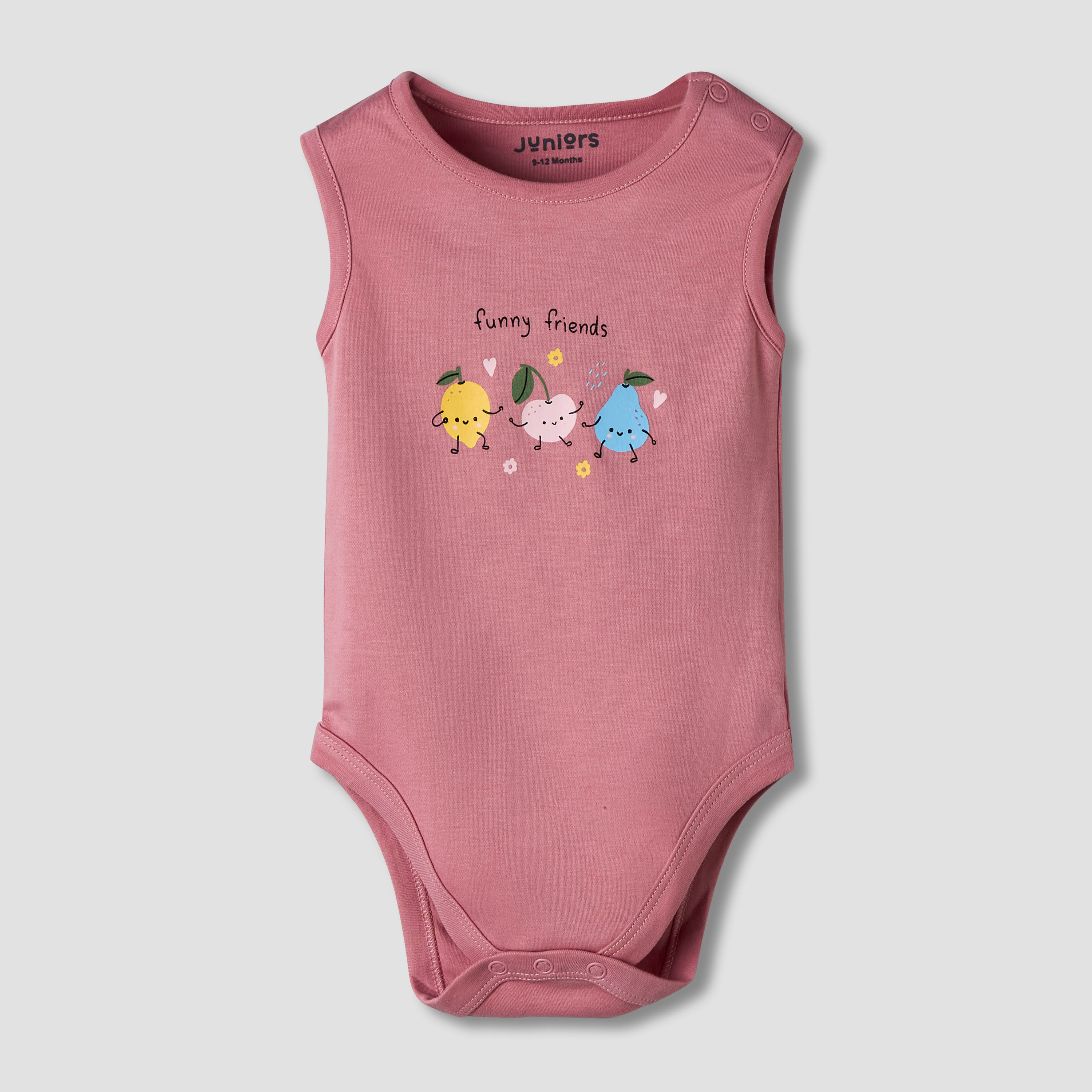 Pack of 7 Juniors Cotton Sleeveless Bodysuit with Fruit Print-baby-girls-clothing-bodysuits-image-6