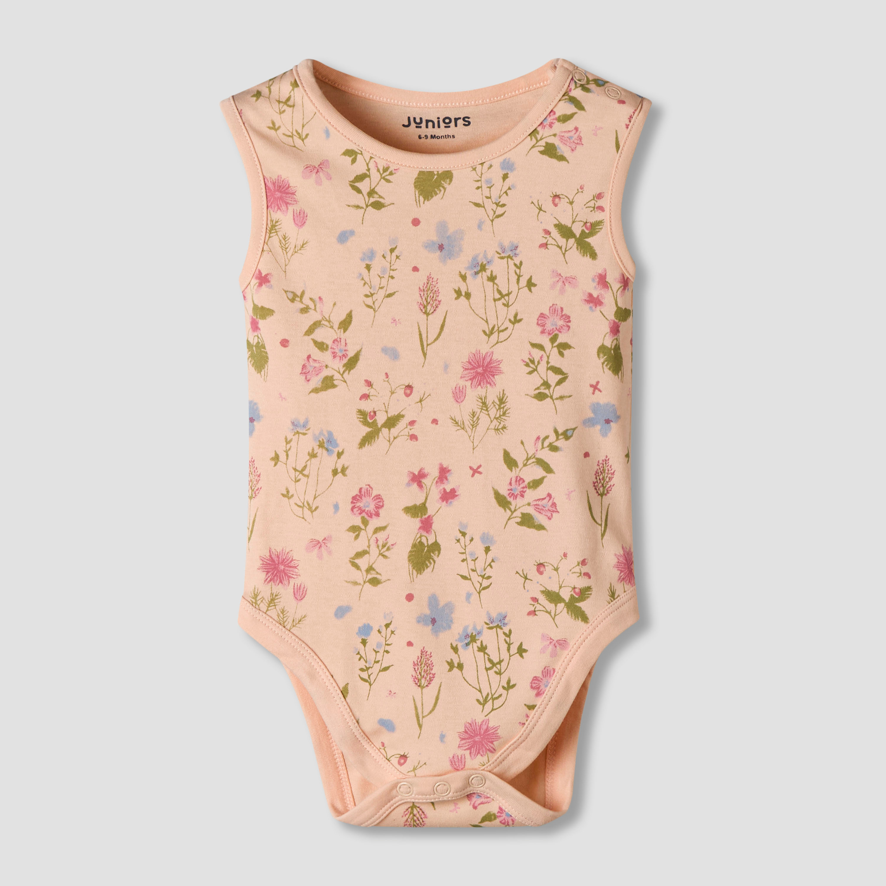 Pack of 7 Juniors Cotton Sleeveless Bodysuit with Floral Print-baby-boys-clothing-bodysuits-image-2