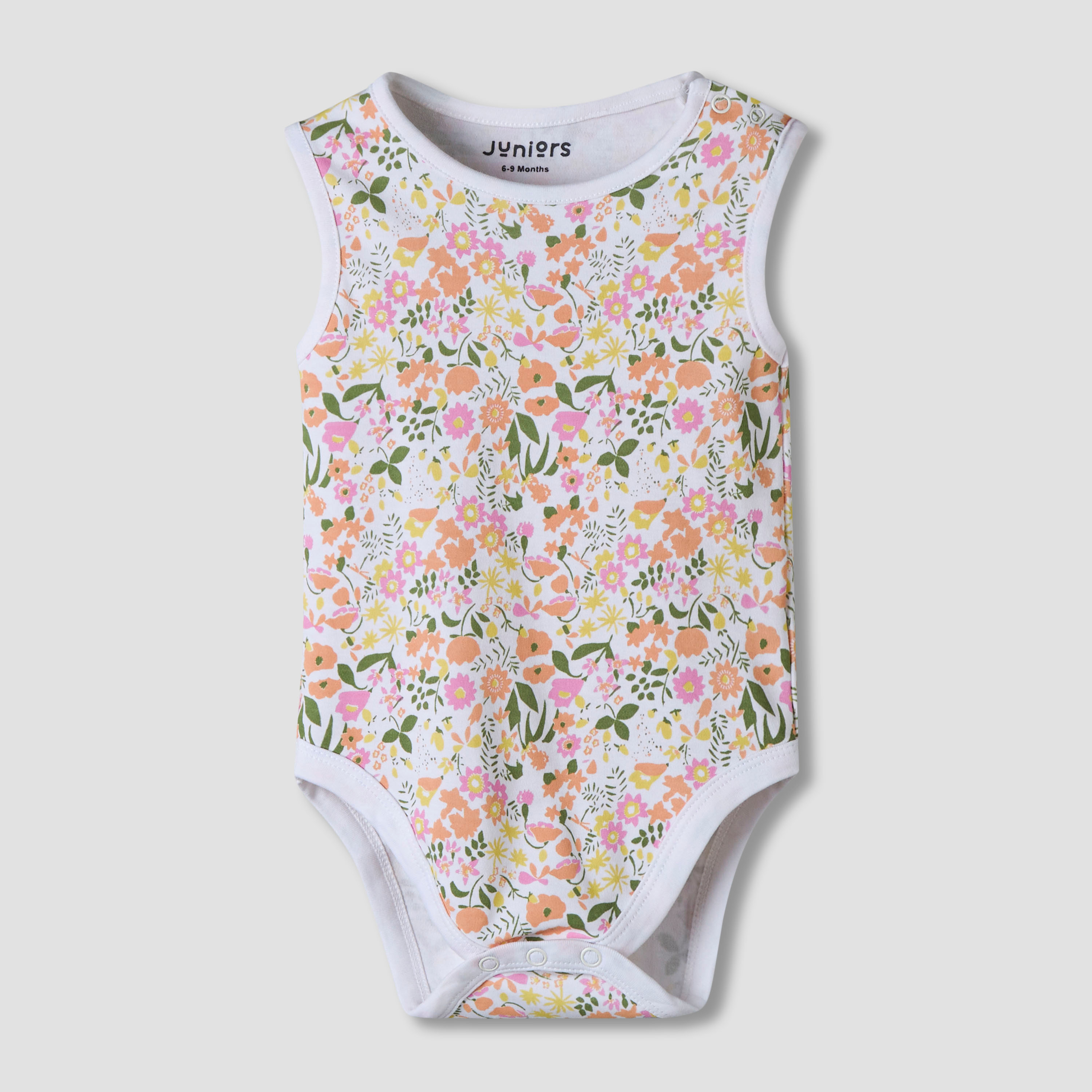 Pack of 7 Juniors Cotton Sleeveless Bodysuit with Floral Print-baby-boys-clothing-bodysuits-image-6