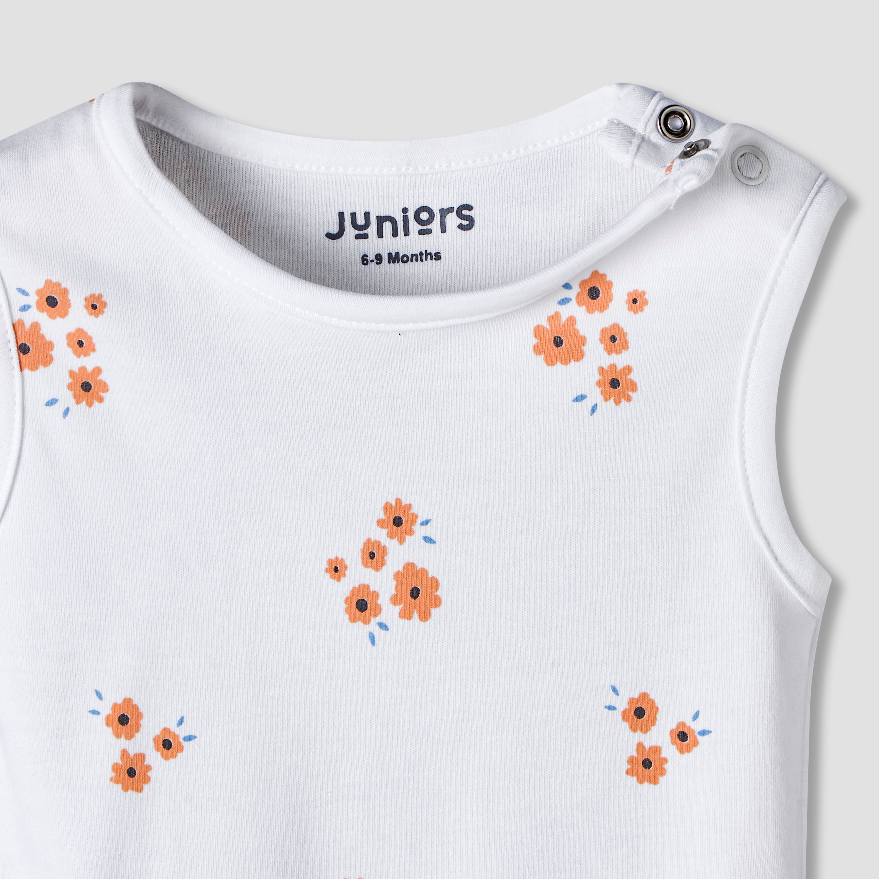 Pack of 7 Juniors Cotton Sleeveless Bodysuit with Floral Print-baby-boys-clothing-bodysuits-image-8