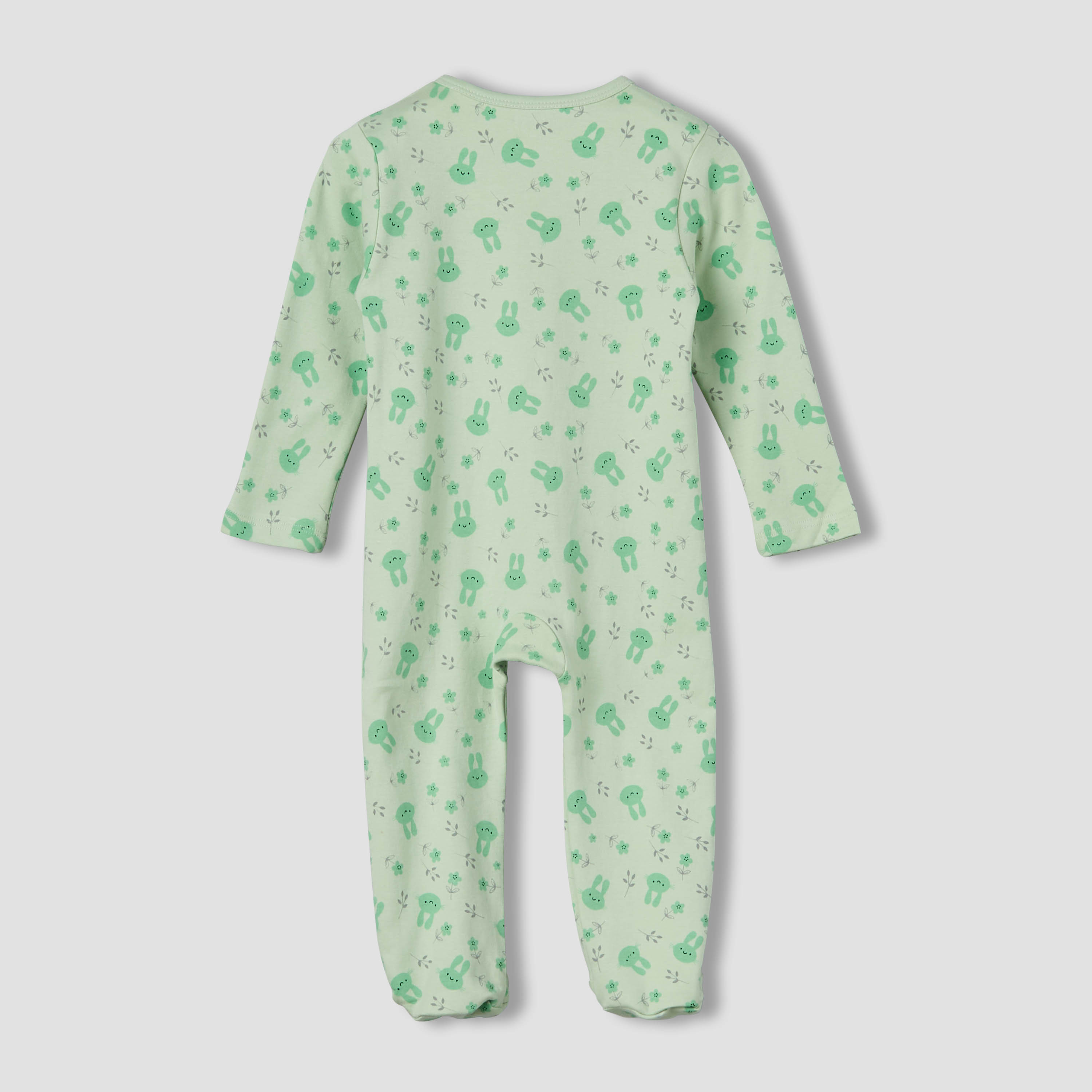 Juniors Cotton Round Neck Long Sleeve Sleepsuit with Zip Closure-baby-girls-clothing-nightwear-sleepsuits-image-2