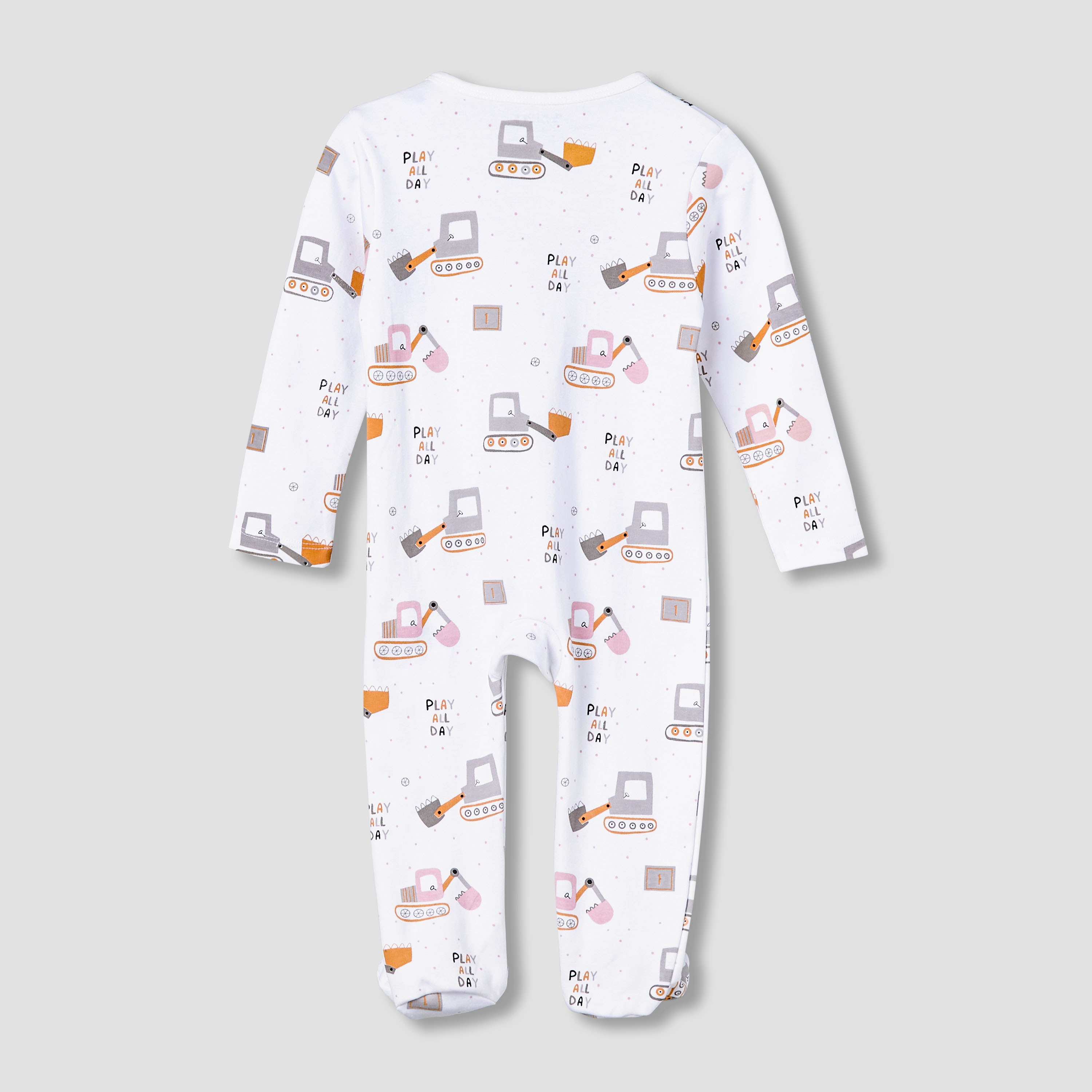 Juniors Cotton Round Neck Long Sleeve Sleepsuit with Zip Closure-baby-boys-clothing-nightwear-sleepsuits-image-2