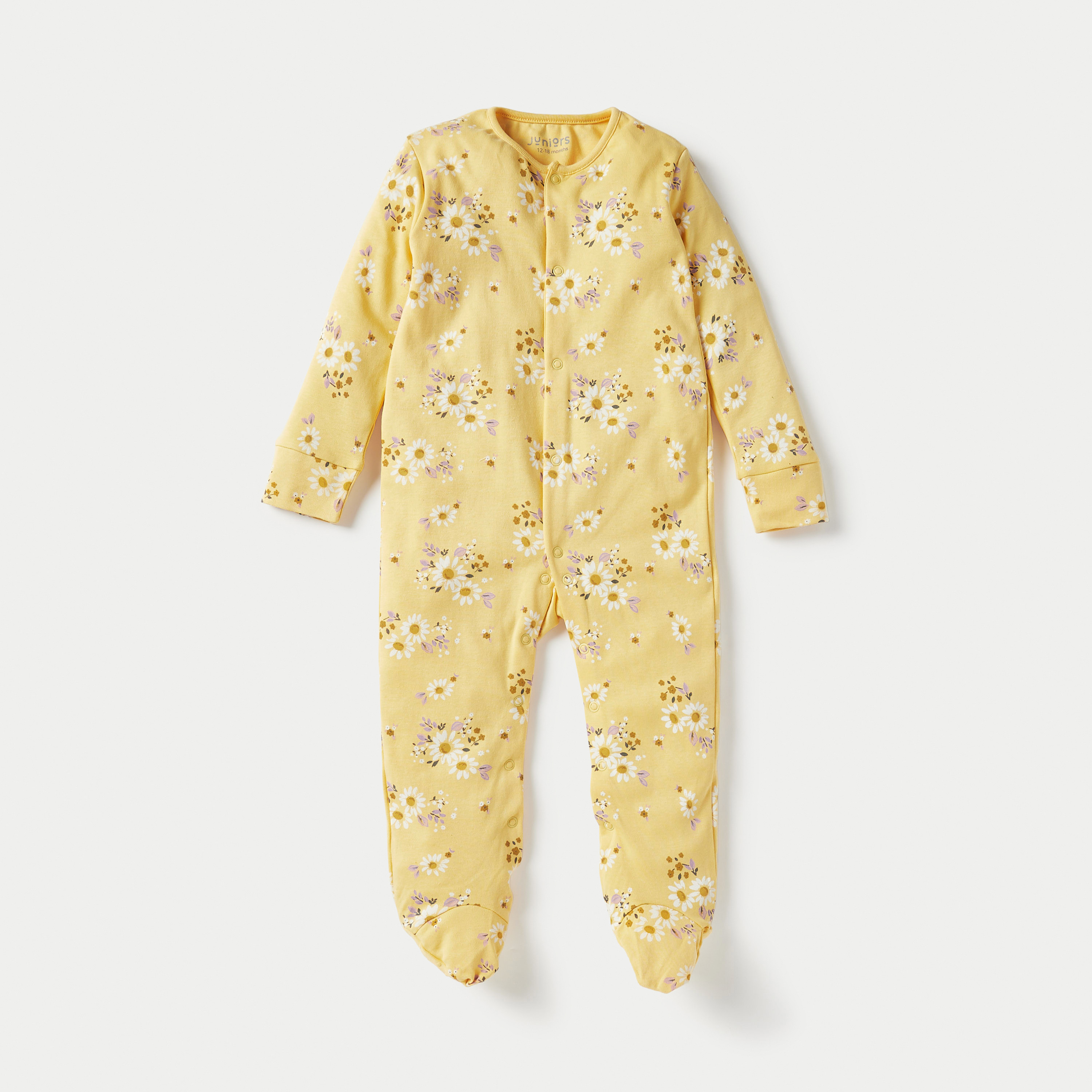 بدلات نوم بأقدام مغلقة وطبعات من جونيورز - طقم 3 قطع-baby-girls-clothing-nightwear-sleepsuits-image-3