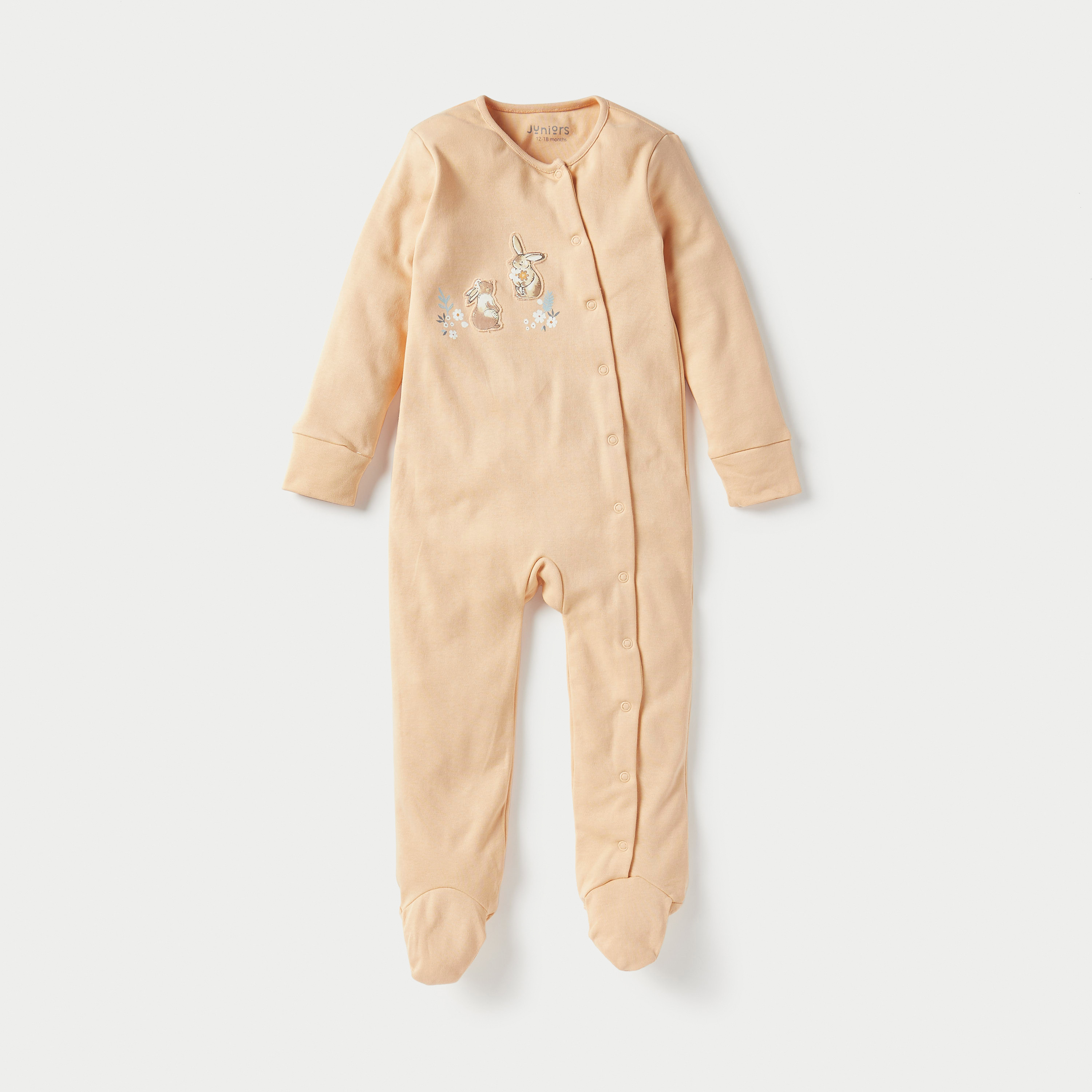 بدلات نوم بأقدام مغلقة وطبعات من جونيورز - طقم 3 قطع-baby-girls-clothing-nightwear-sleepsuits-image-4