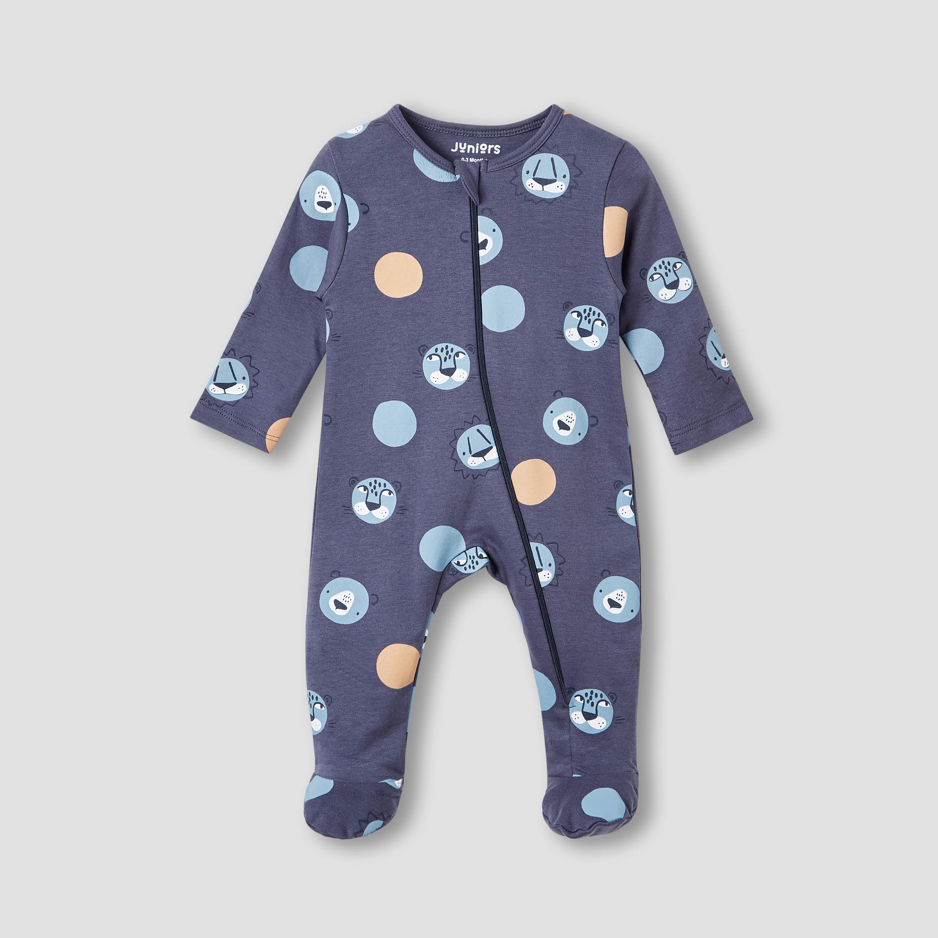Juniors Printed Closed Feet Sleepsuit with Long Sleeves-baby-boys-clothing-nightwear-sleepsuits-image-1