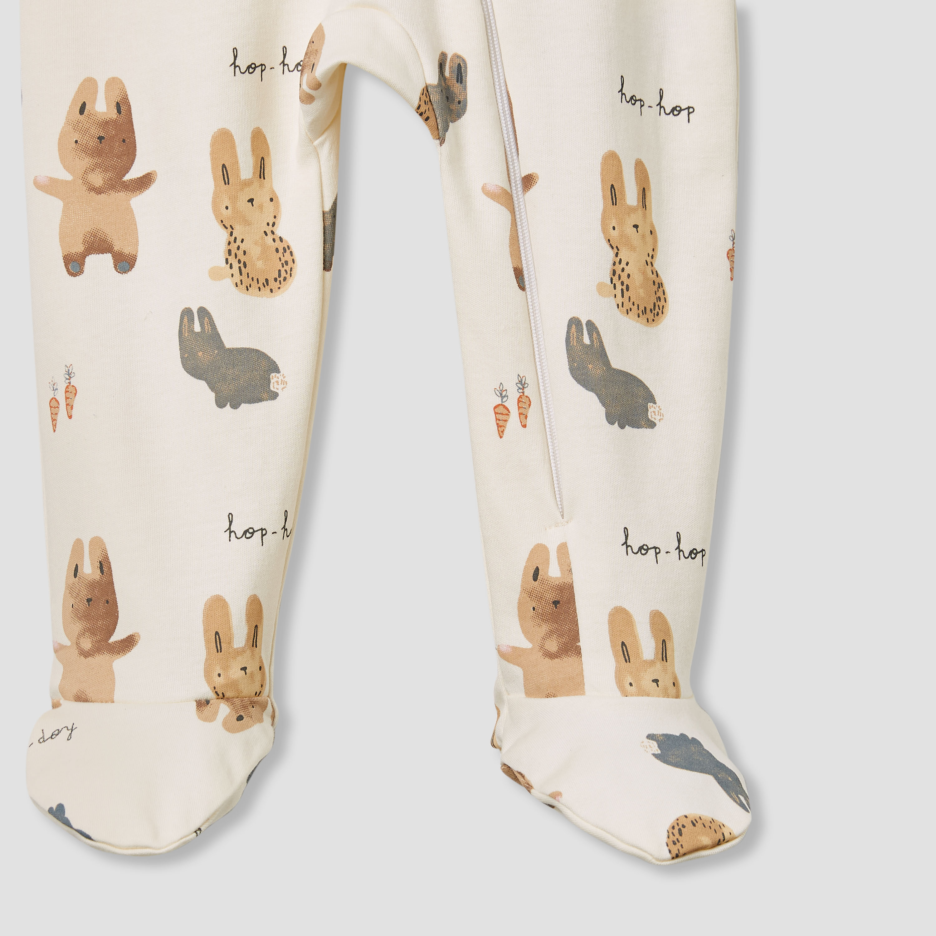 Juniors Bunny Print Closed Feet Sleepsuit with Long Sleeves-baby-boys-clothing-nightwear-sleepsuits-image-4