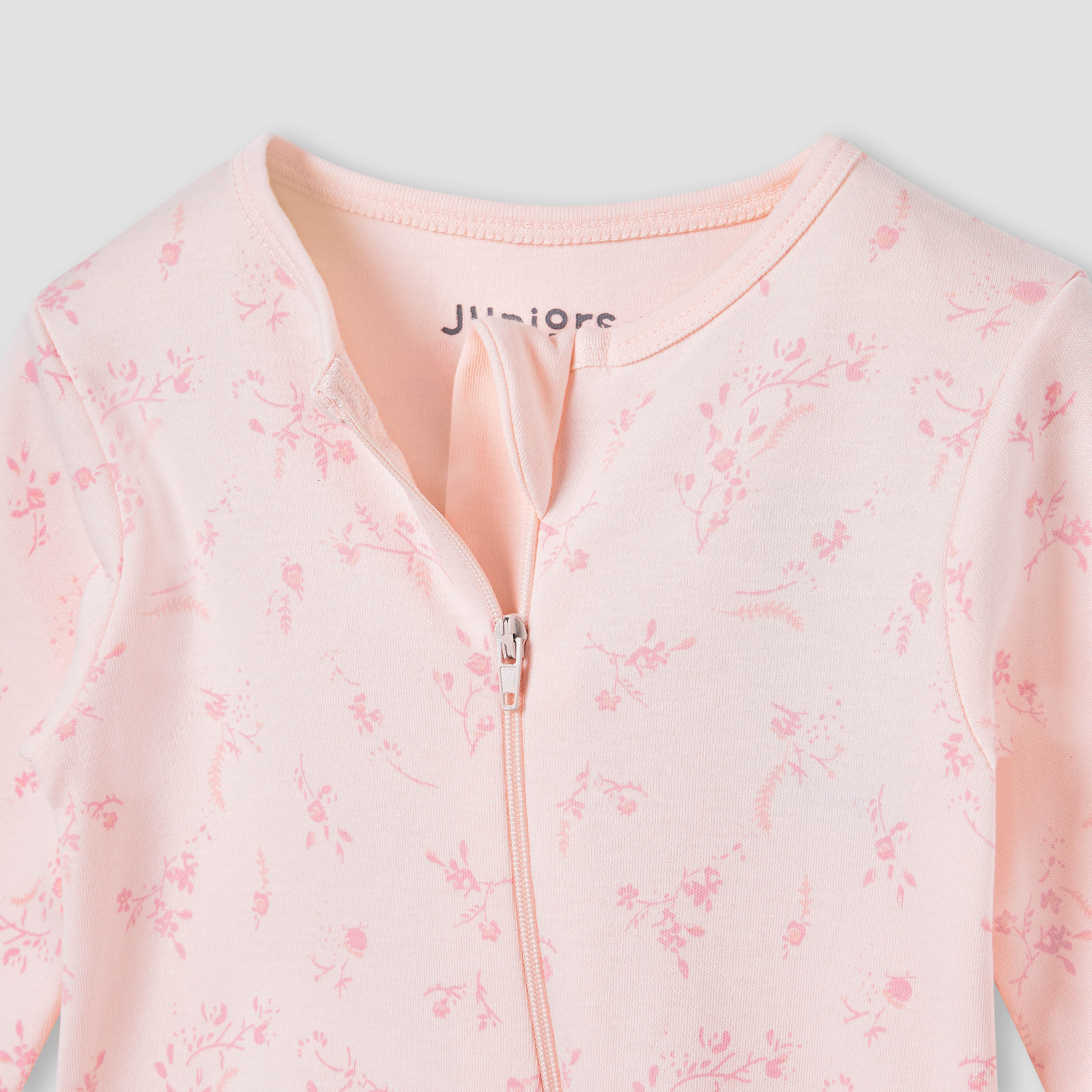 بدلة نوم بسحاب إغلاق وطبعات أزهار من جونيورز-baby-girls-clothing-nightwear-sleepsuits-image-2