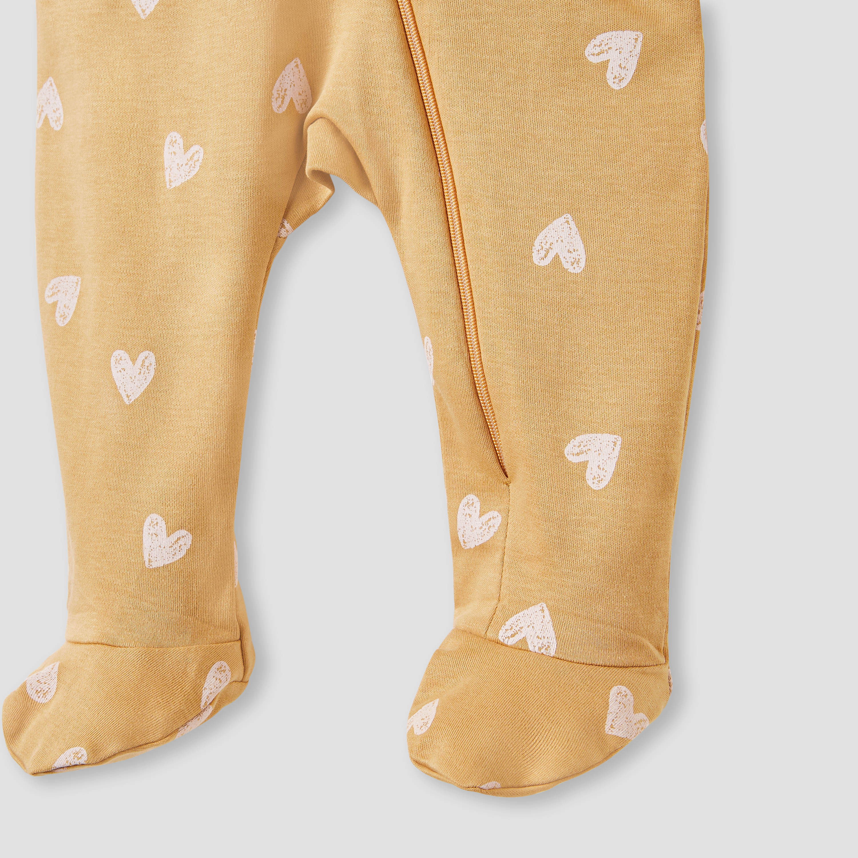 Juniors Heart Print Sleepsuit with Long Sleeves and Zip Closure-baby-girls-clothing-nightwear-sleepsuits-image-4