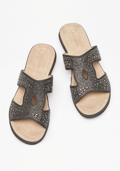 Le Confort Embellished Slip-On Sandals-Women%27s Flat Sandals-image-2
