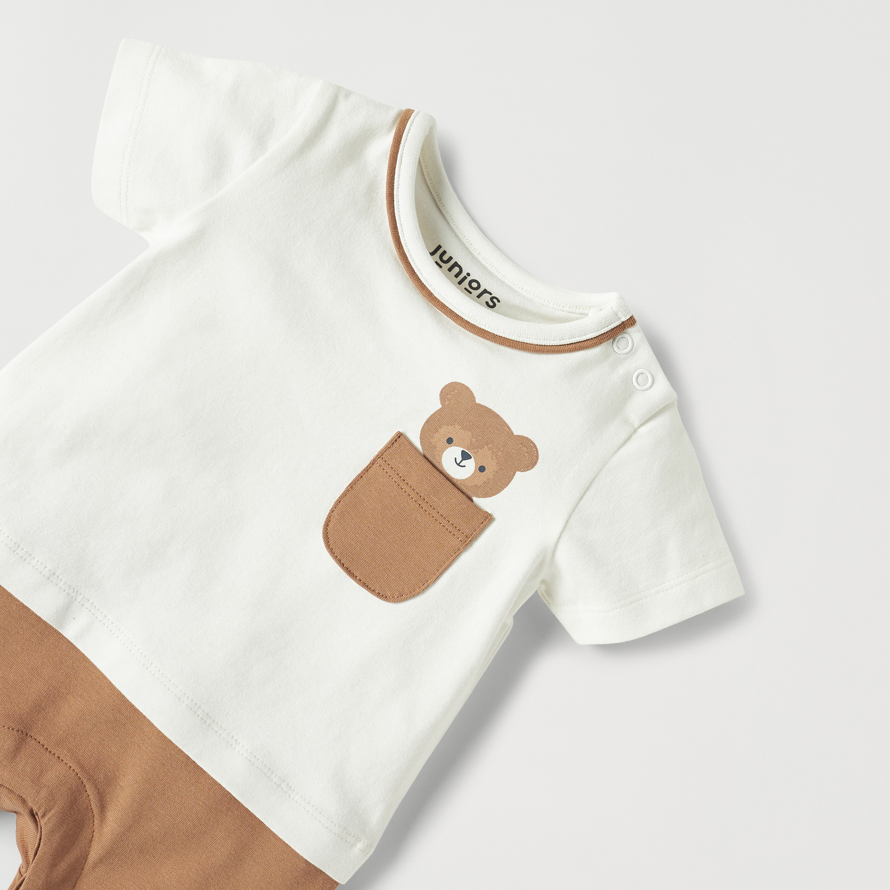 Juniors Bear Print Romper with Short Sleeves-baby-boys-clothing-winterwear-rompers-image-2
