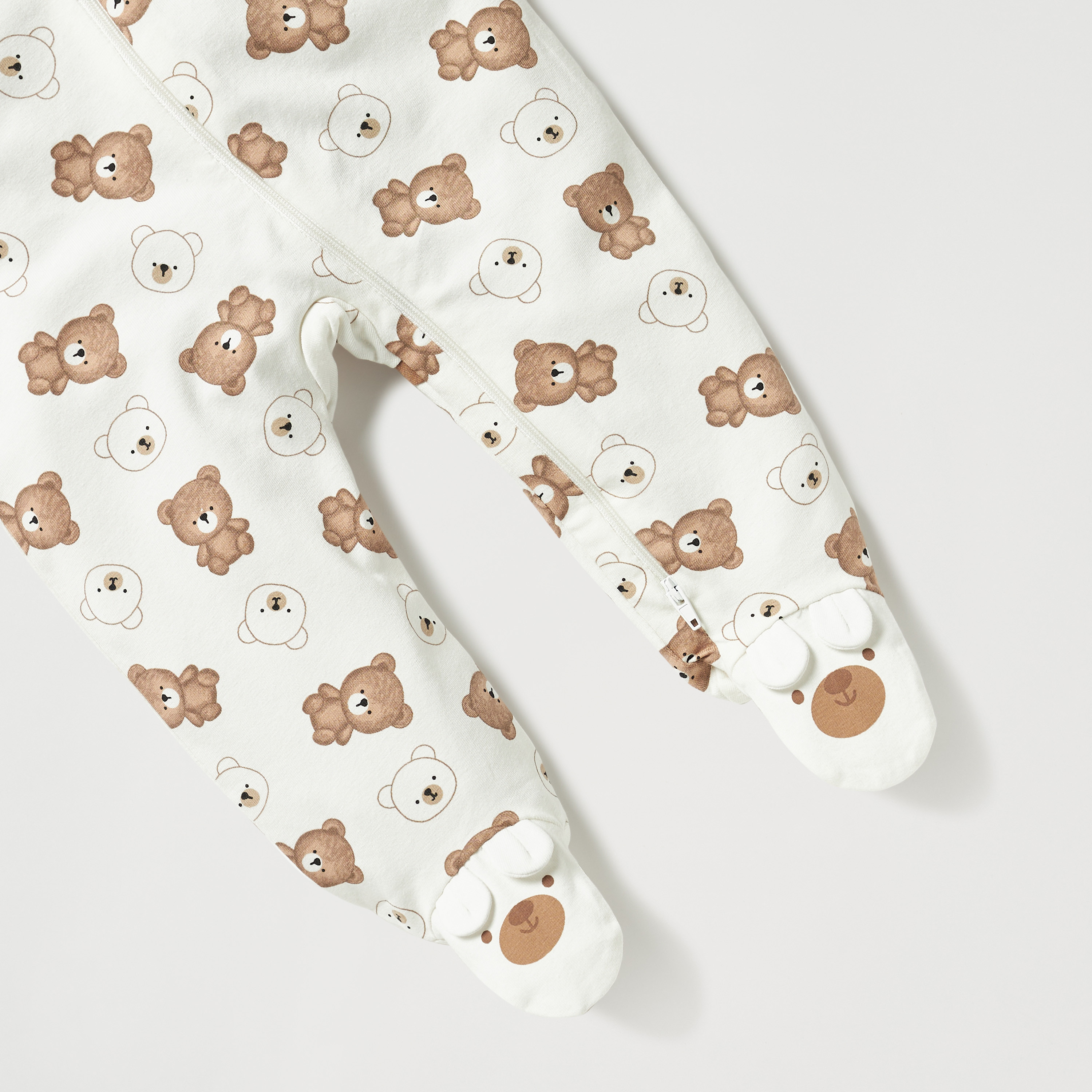Juniors All-Over Bear Print Closed Feet Sleepsuit with Zip Closure-baby-boys-clothing-nightwear-sleepsuits-image-4