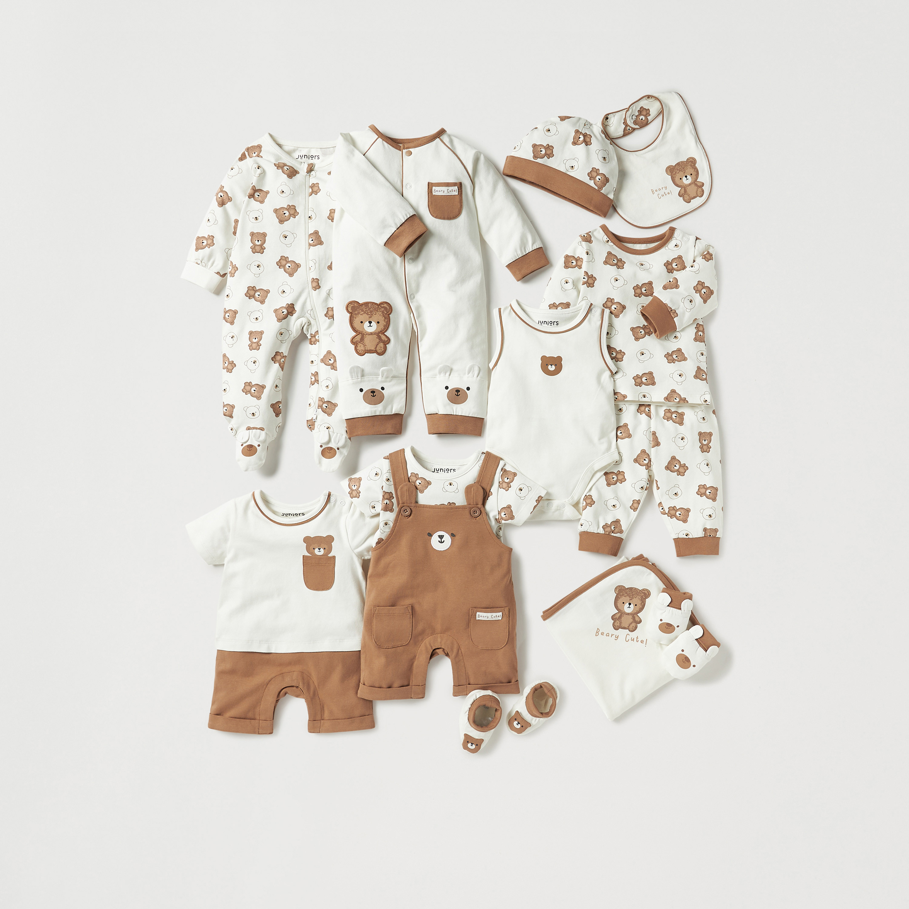 Juniors All-Over Bear Print Closed Feet Sleepsuit with Zip Closure-baby-boys-clothing-nightwear-sleepsuits-image-5