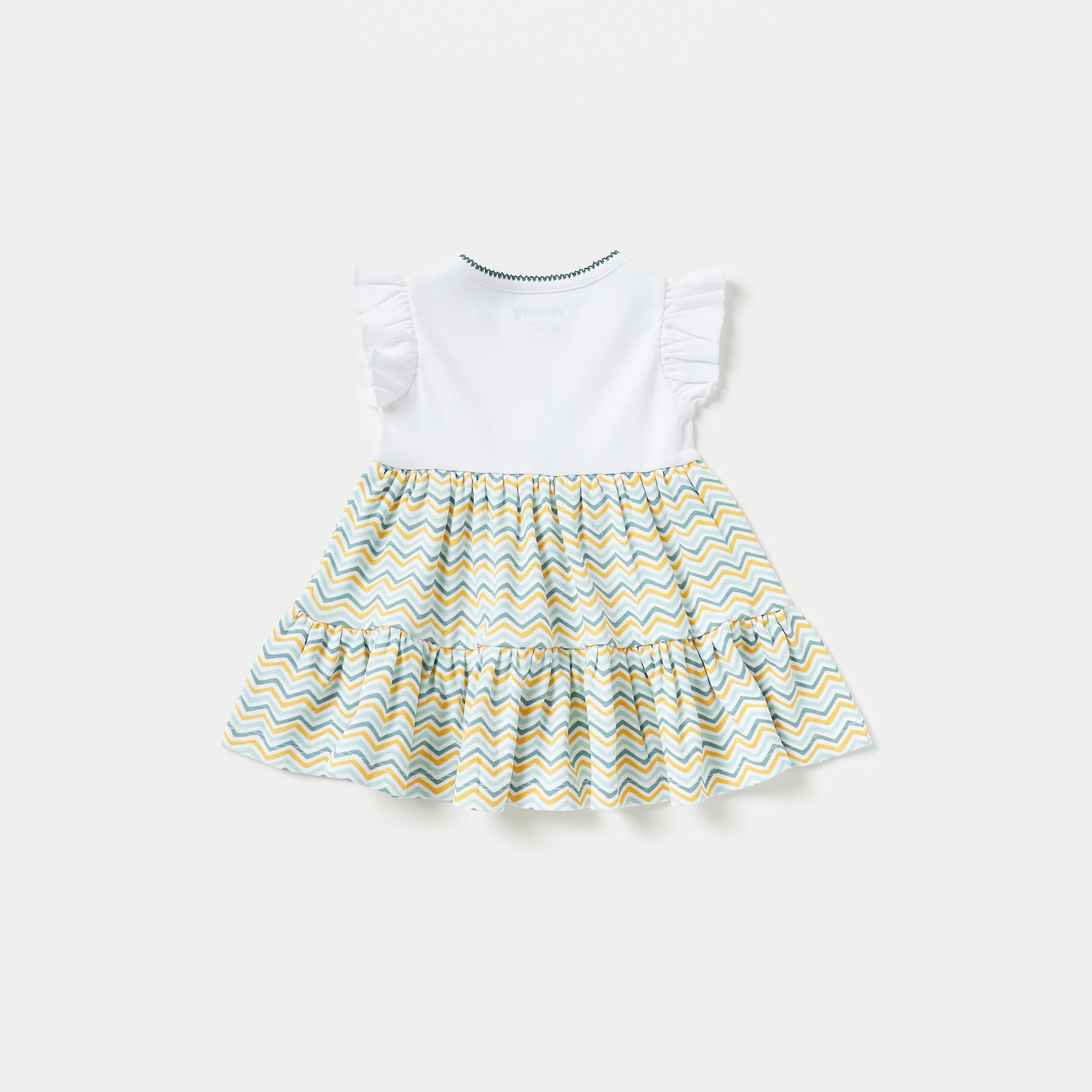 Juniors Printed Tiered A-line Dress with Ruffle Sleeve-baby-girls-clothing-dressesandjumpsuits-image-4
