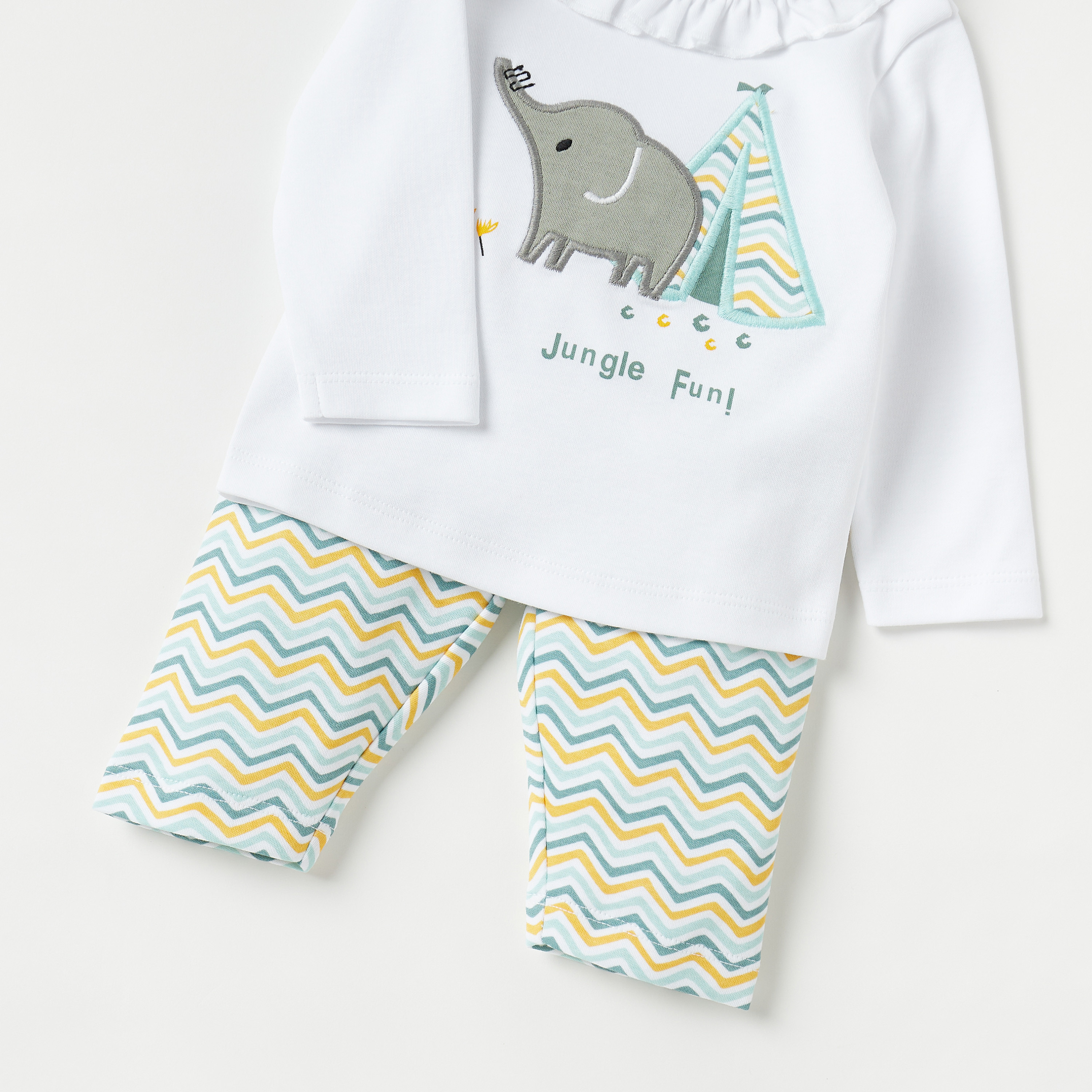 Juniors Embroidered T-shirt and Pyjama Set-baby-girls-clothing-nightwear-pyjamasets-image-5