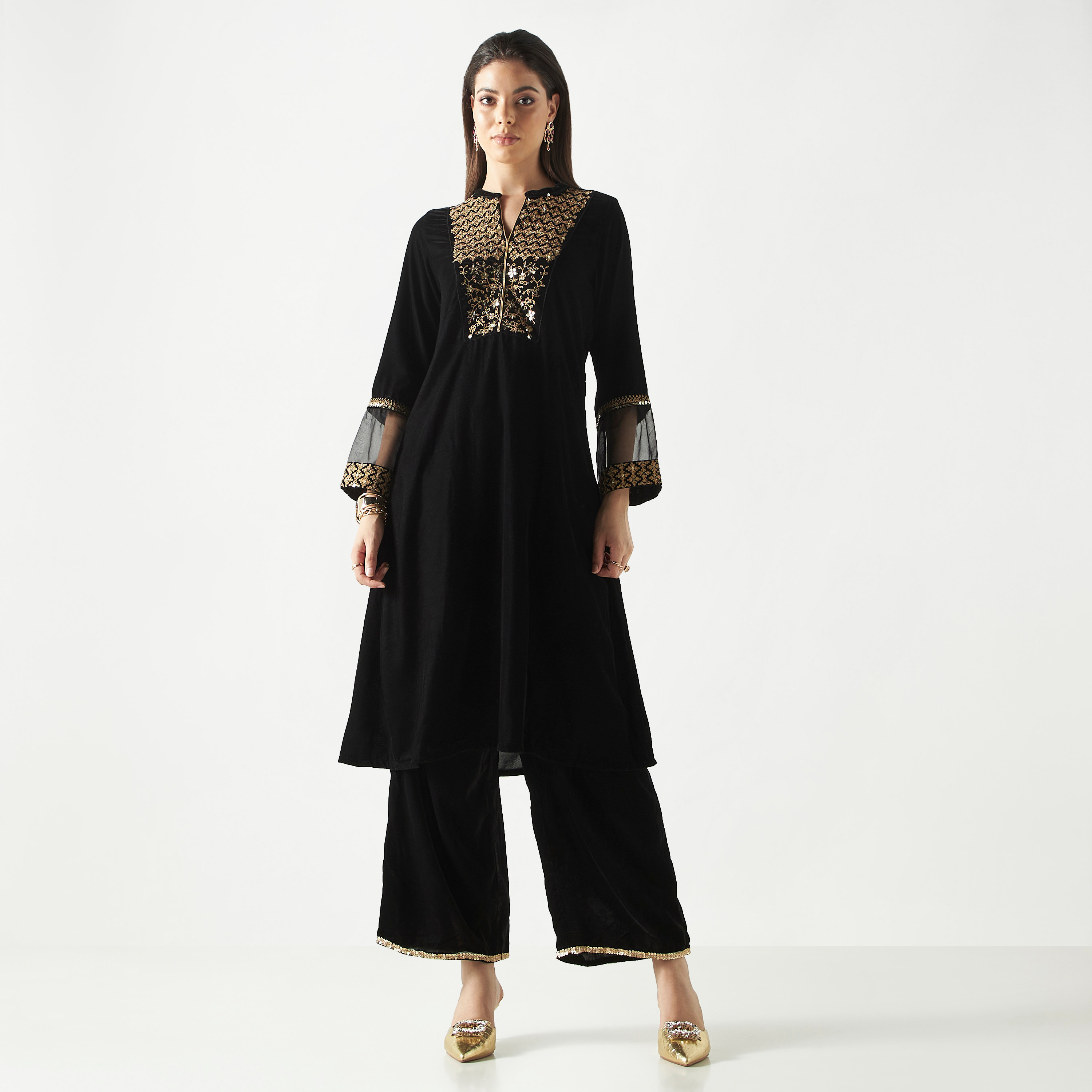 طقم بدلة سالوار مطرّزة تقليدية قطعتين رانجريتي من بيبا-women-clothing-ethnicwear-salwarsuits-image-2