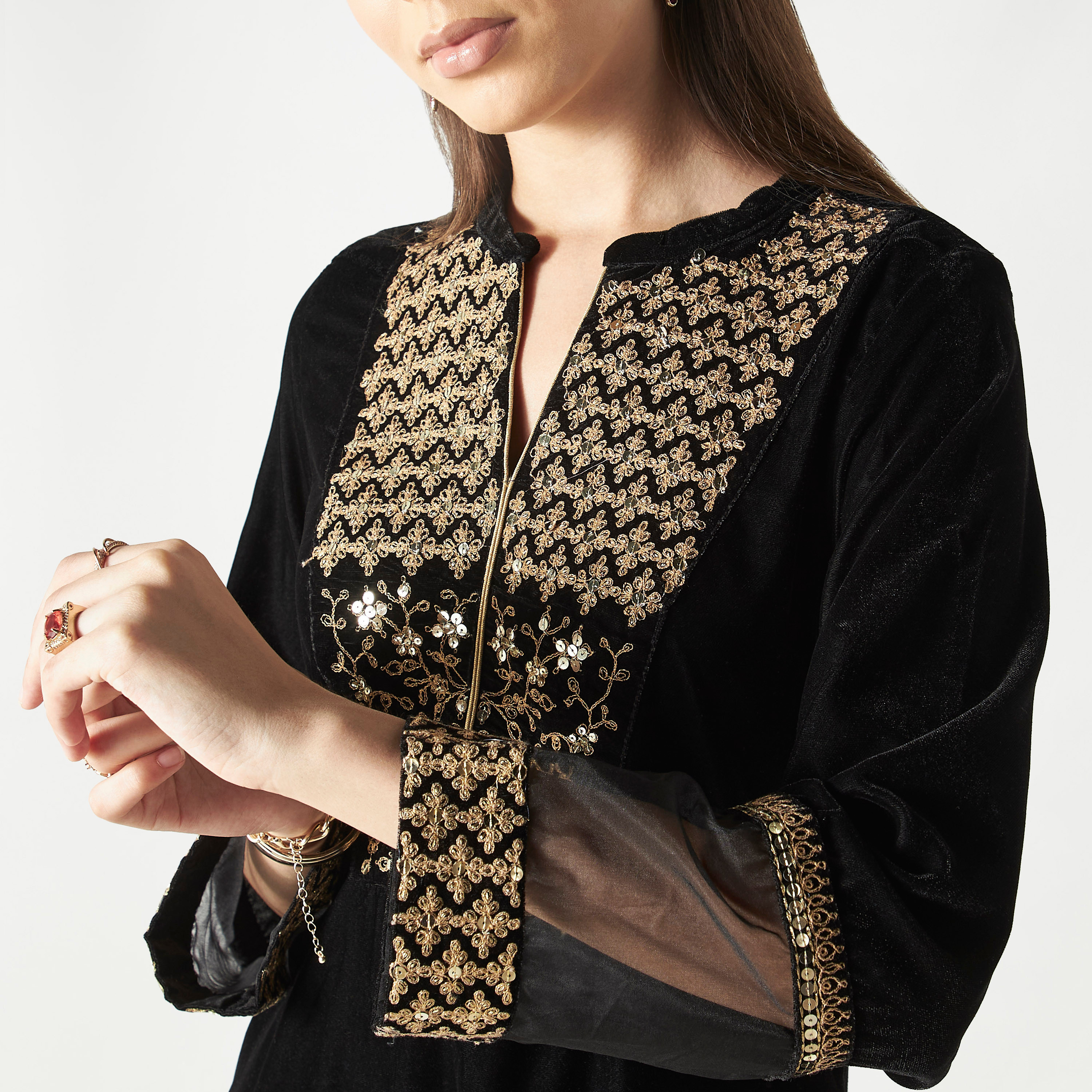 طقم بدلة سالوار مطرّزة تقليدية قطعتين رانجريتي من بيبا-women-clothing-ethnicwear-salwarsuits-image-4