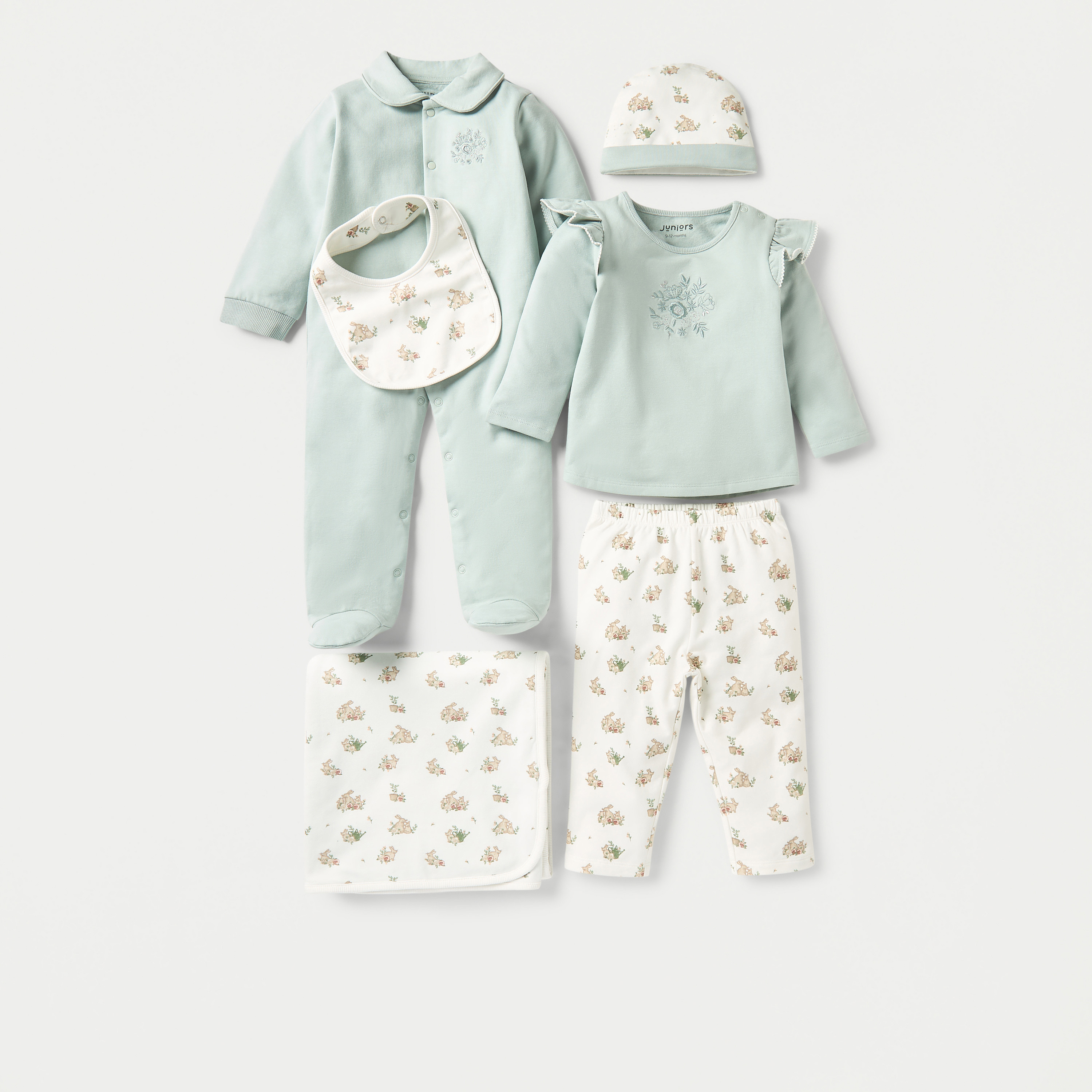 بدلة نوم مطرّزة بياقة عادية وأزرار إغلاق كباسة من جونيورز-bsclothing-babygirls-nightwear-sleepsuits-image-5