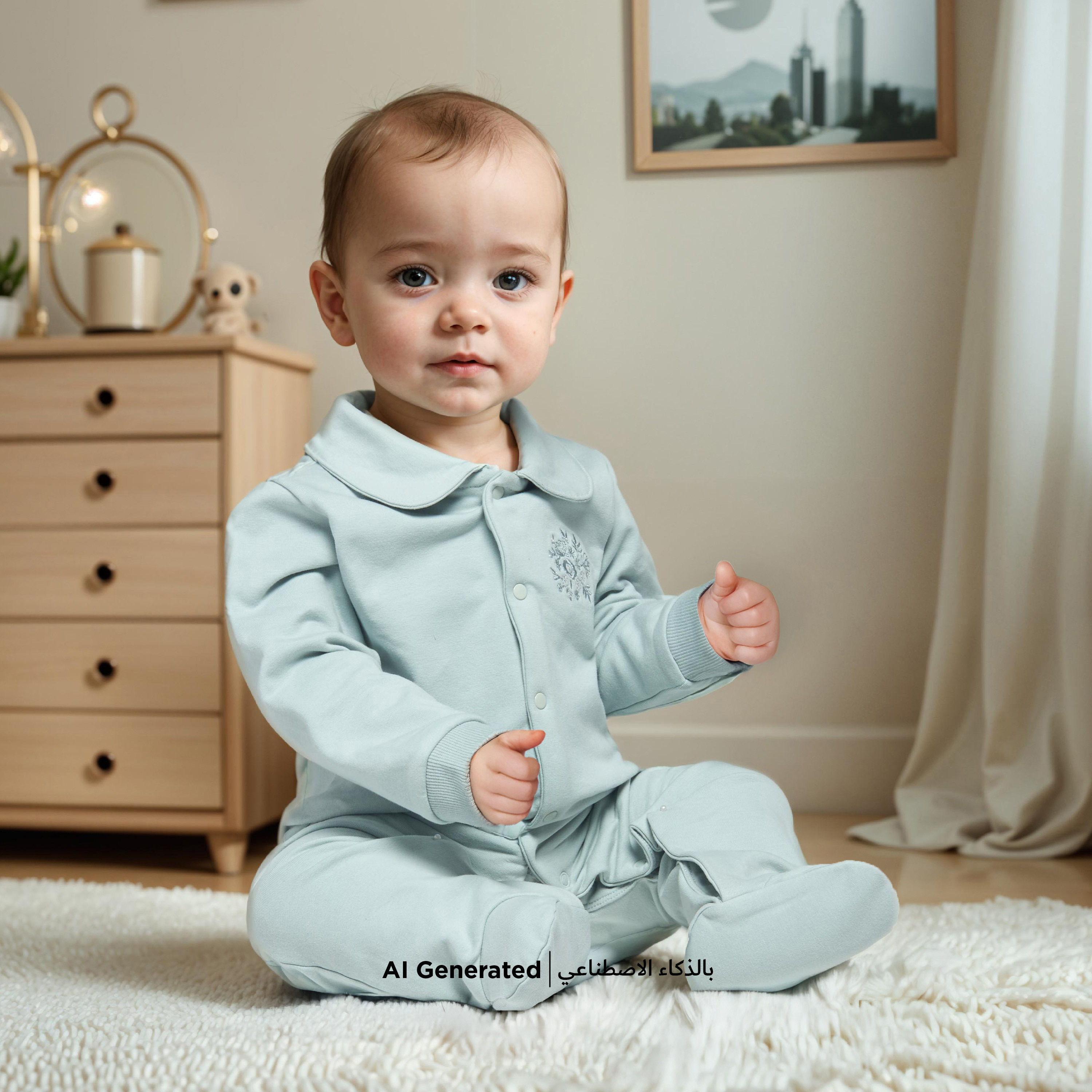 بدلة نوم مطرّزة بياقة عادية وأزرار إغلاق كباسة من جونيورز-bsclothing-babygirls-nightwear-sleepsuits-image-6