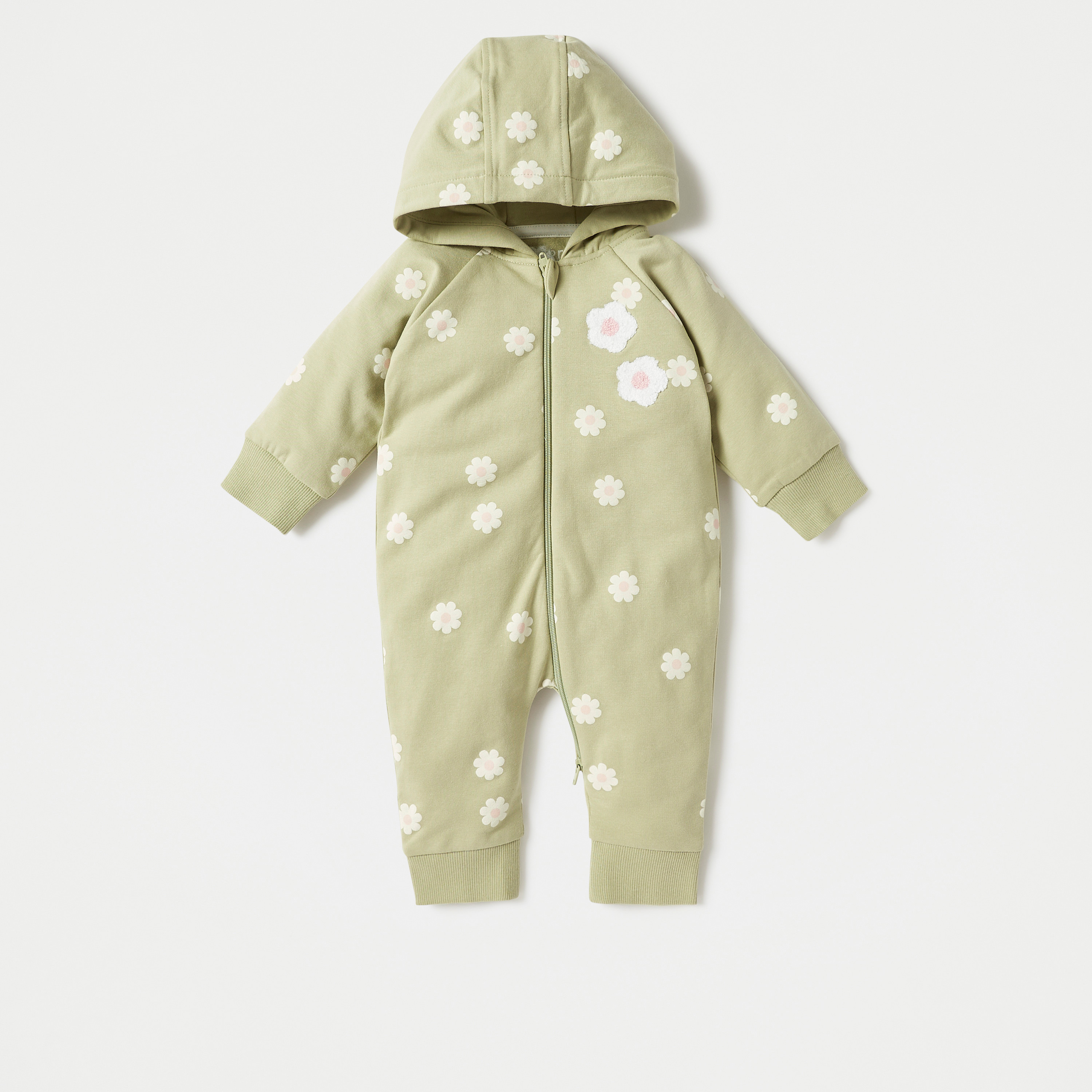 Juniors All-Over Floral Print Sleepsuit with Hood-baby-girls-clothing-nightwear-sleepsuits-image-1
