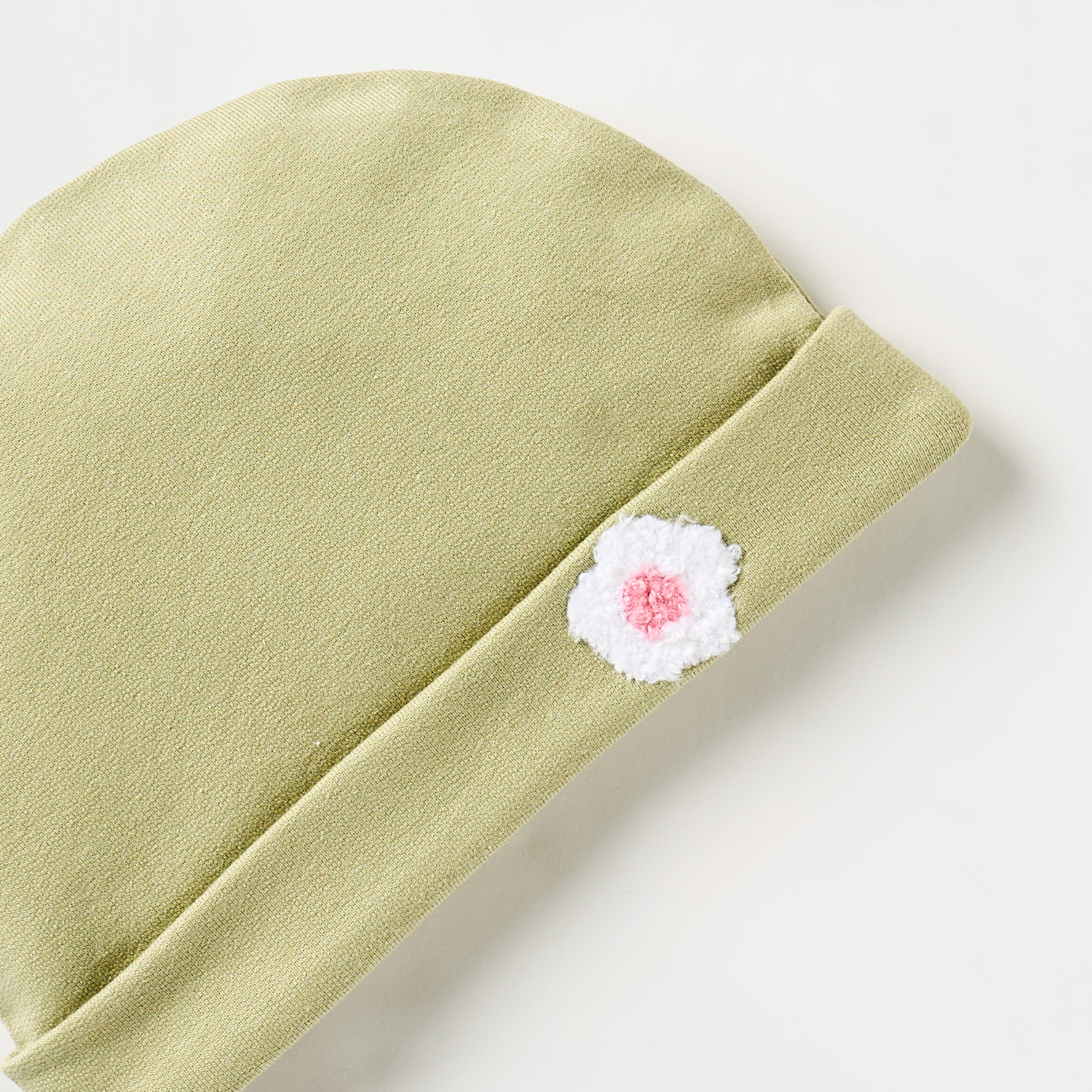 Juniors Floral Accent Beanie-baby-girls-clothing-winterwear-winteraccessories-image-2