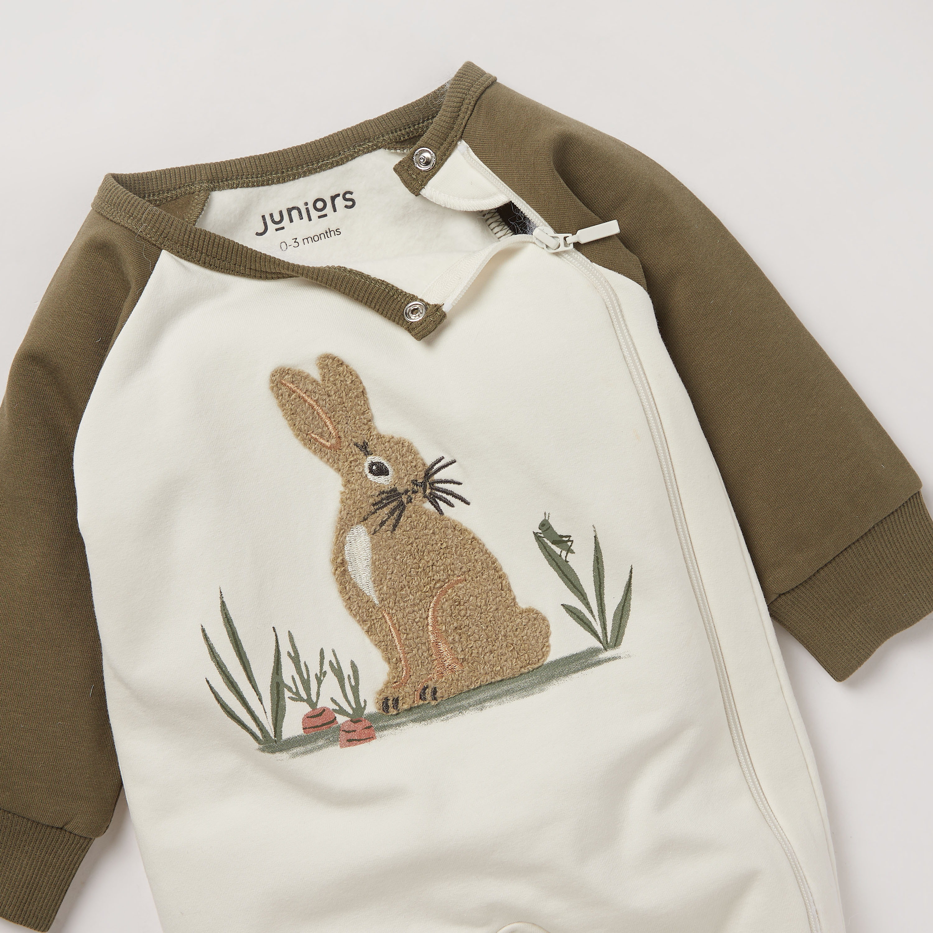 Juniors Bunny Applique Detail Sleepsuit with Zip Closure-baby-boys-clothing-nightwear-sleepsuits-image-3