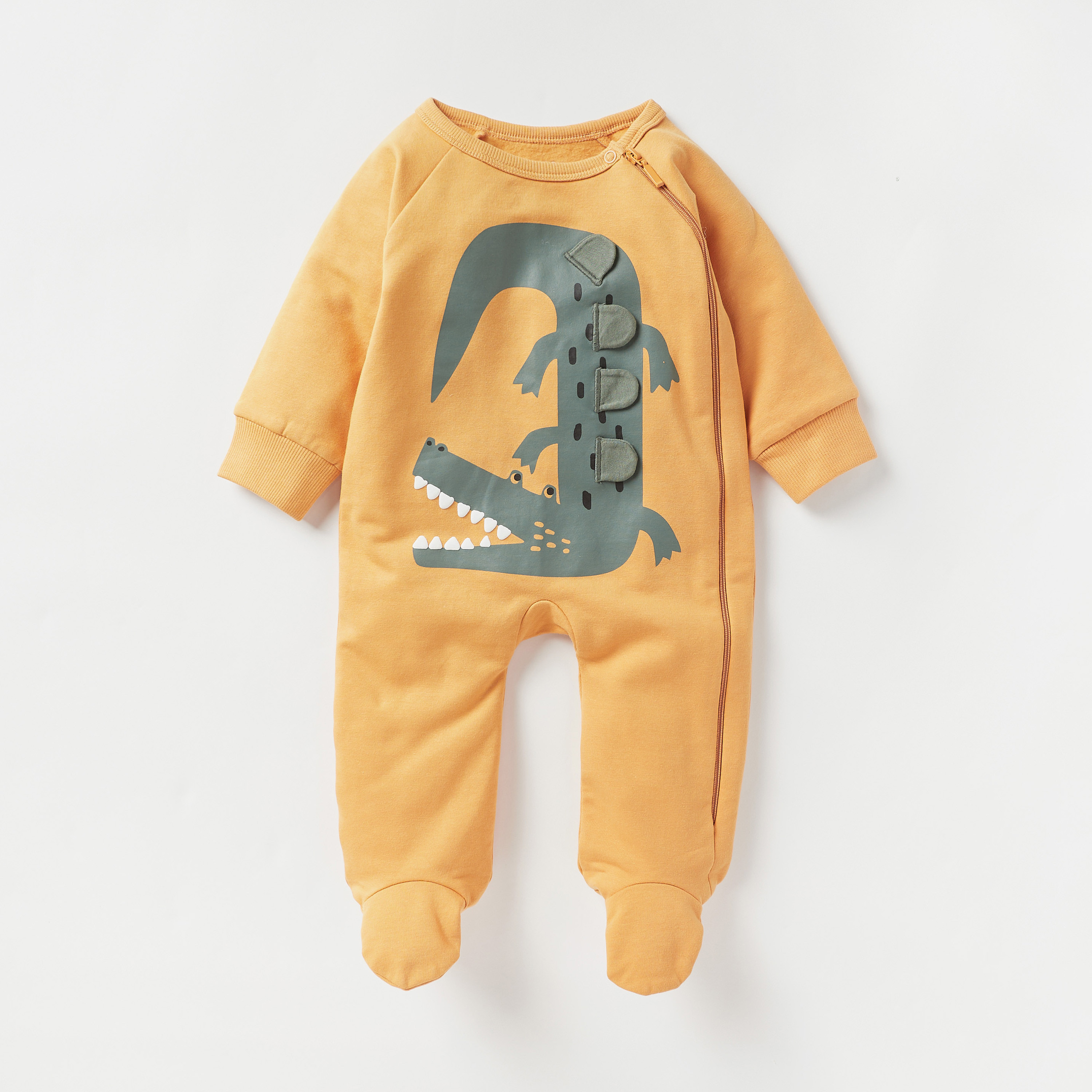 Juniors Alligator Print Closed Feet Sleepsuit-baby-boys-clothing-nightwear-sleepsuits-image-1