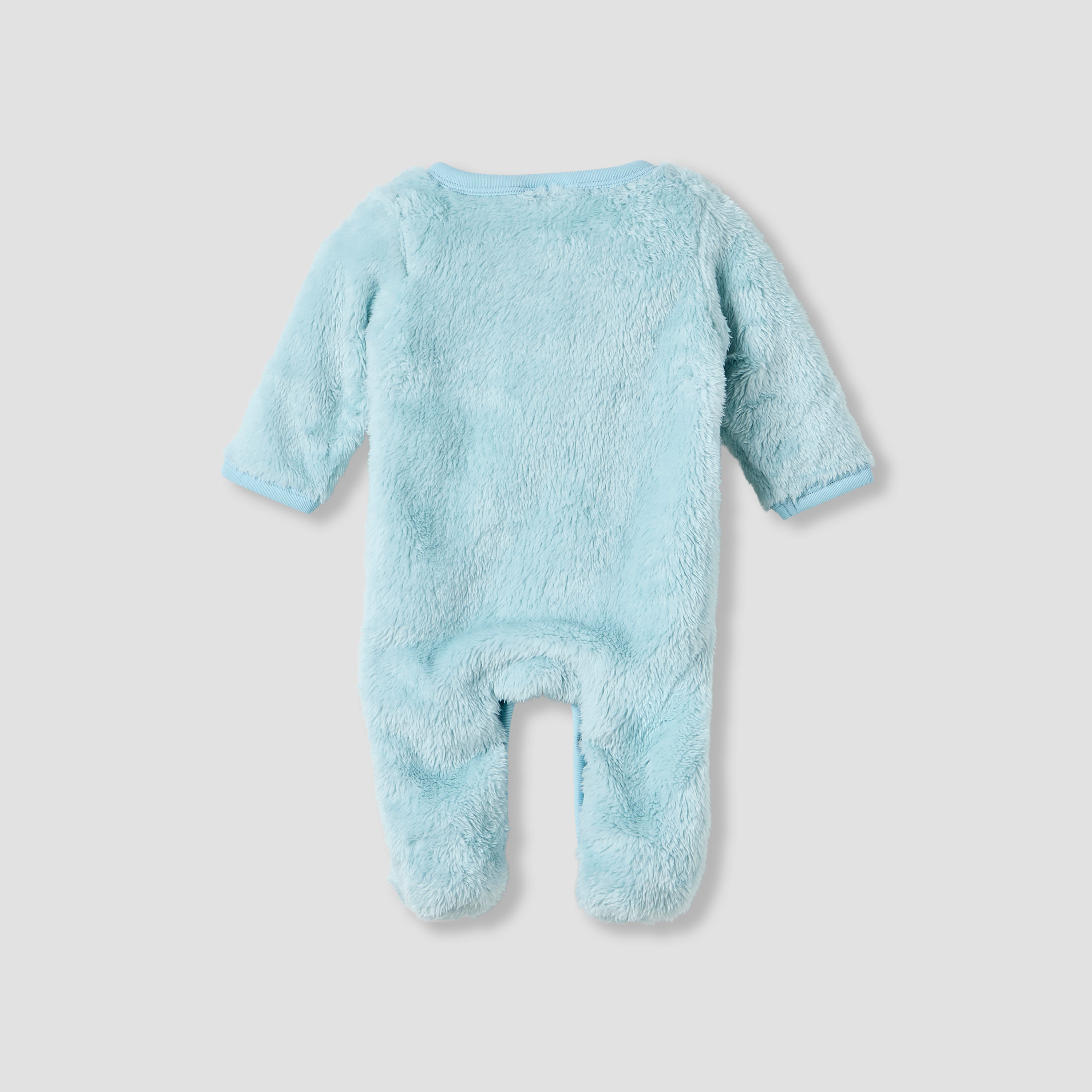 Juniors Faux Fur Textured Sleepsuit with Long Sleeves-baby-boys-clothing-winterwear-sleepsuits-image-2