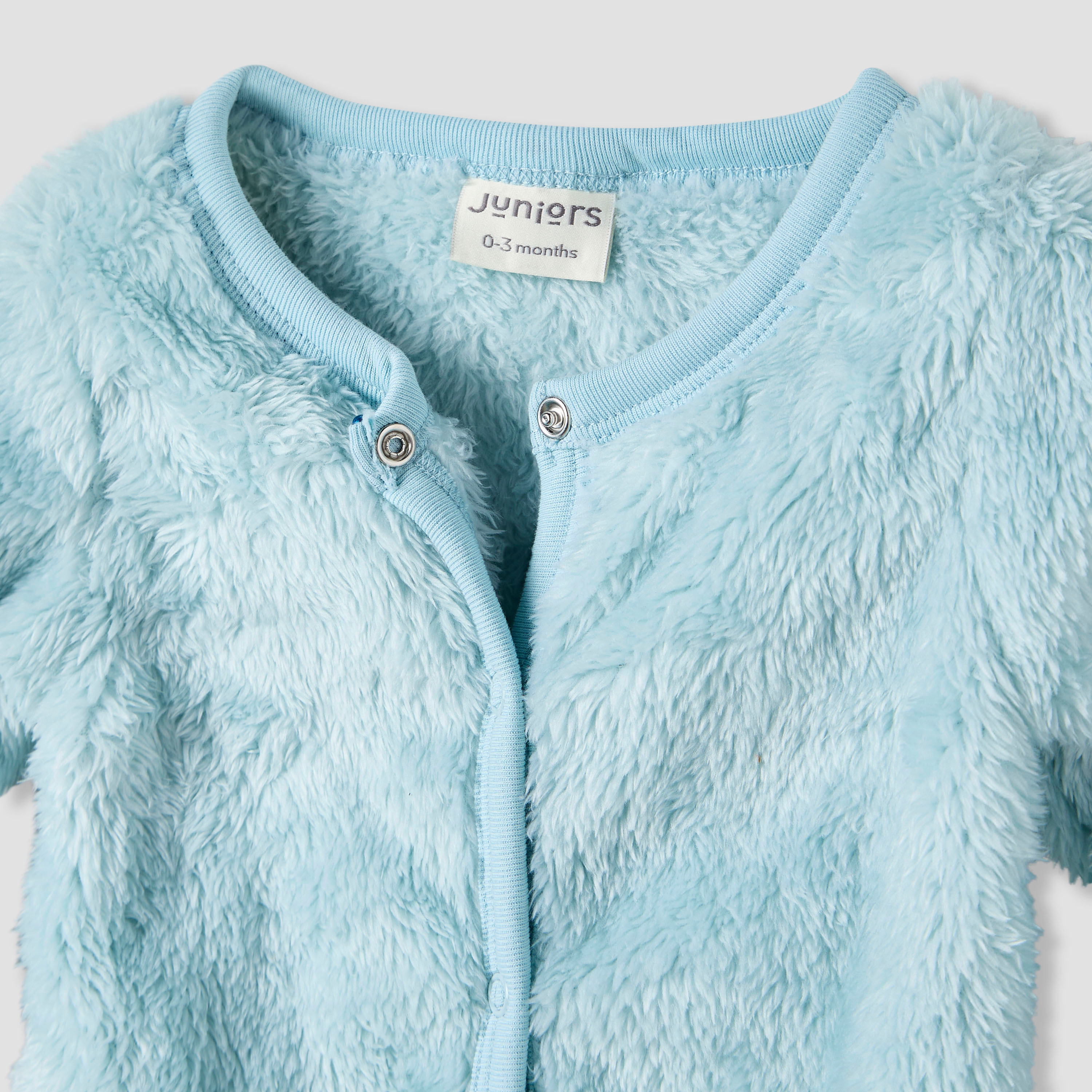 Juniors Faux Fur Textured Sleepsuit with Long Sleeves-baby-boys-clothing-winterwear-sleepsuits-image-3