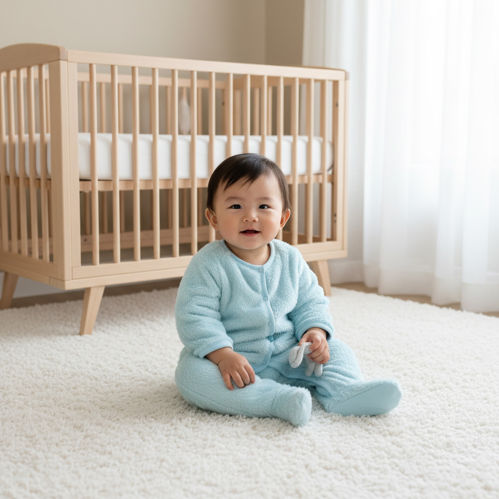 Juniors Faux Fur Textured Sleepsuit with Long Sleeves-baby-boys-clothing-winterwear-sleepsuits-image-5