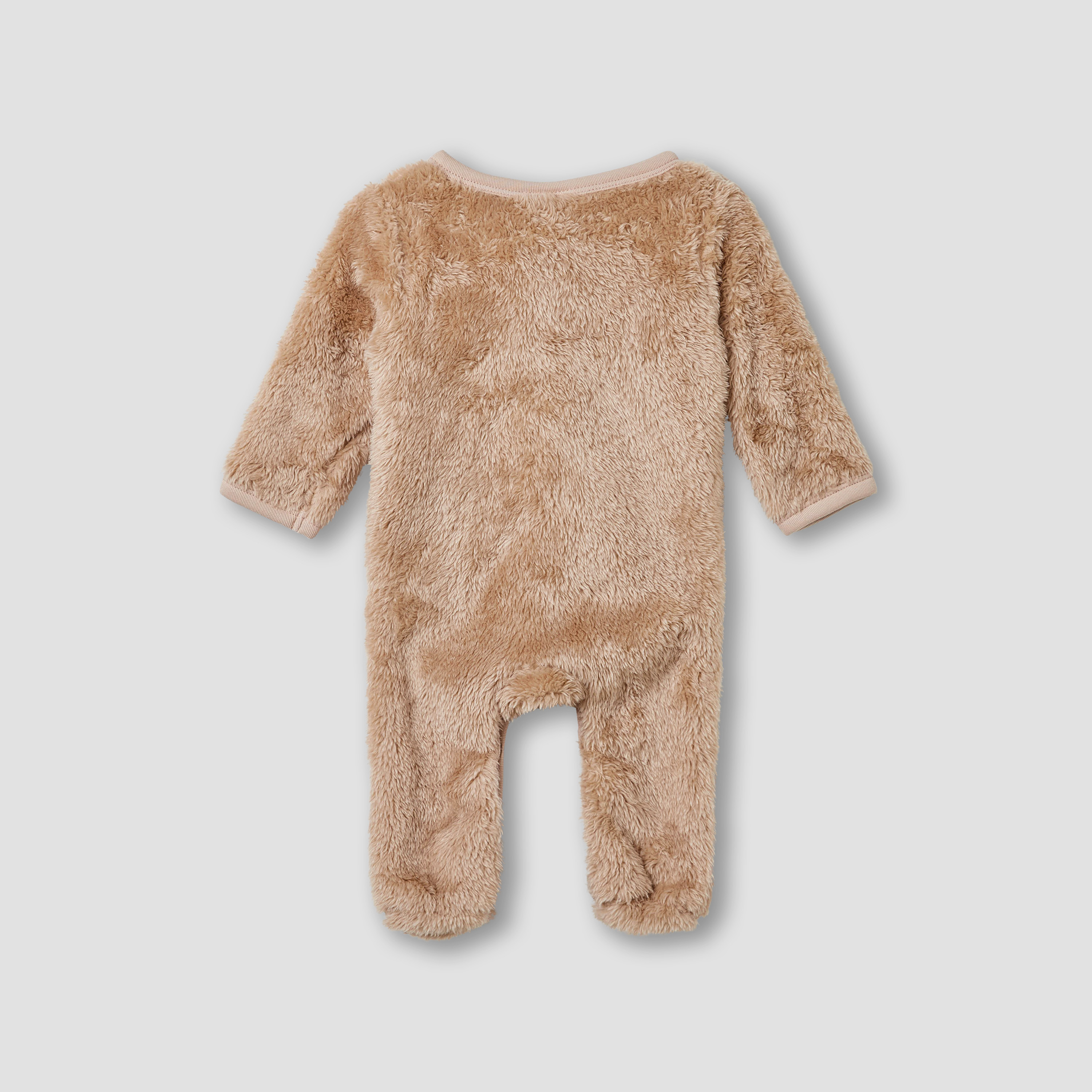 Juniors Faux Fur Closed Feet Sleepsuit with Long Sleeves-baby-boys-clothing-winterwear-sleepsuits-image-2