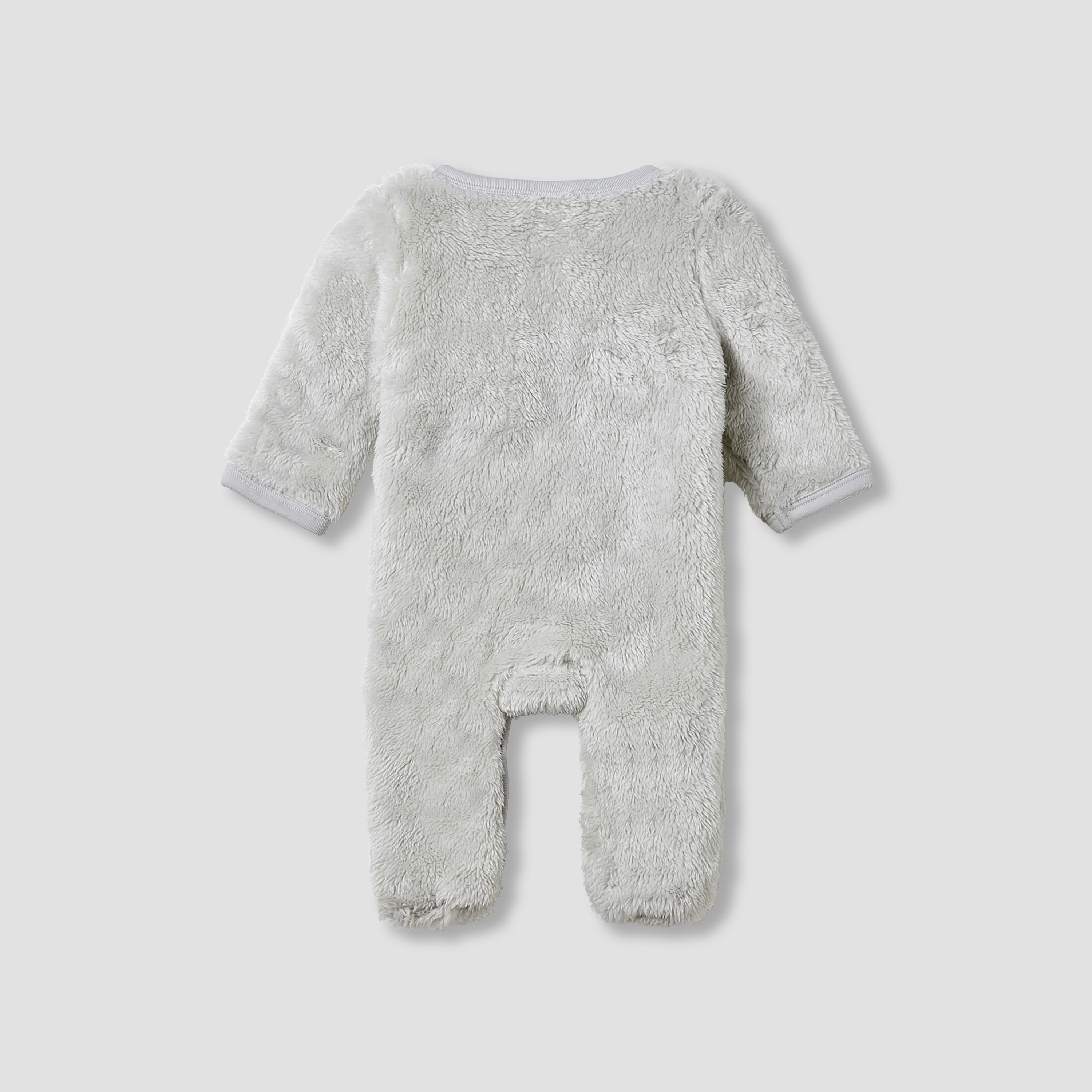 Juniors Crew Neck Sleepsuit with Faux Fur - Polyester - Long Sleeves-baby-boys-clothing-winterwear-sleepsuits-image-2