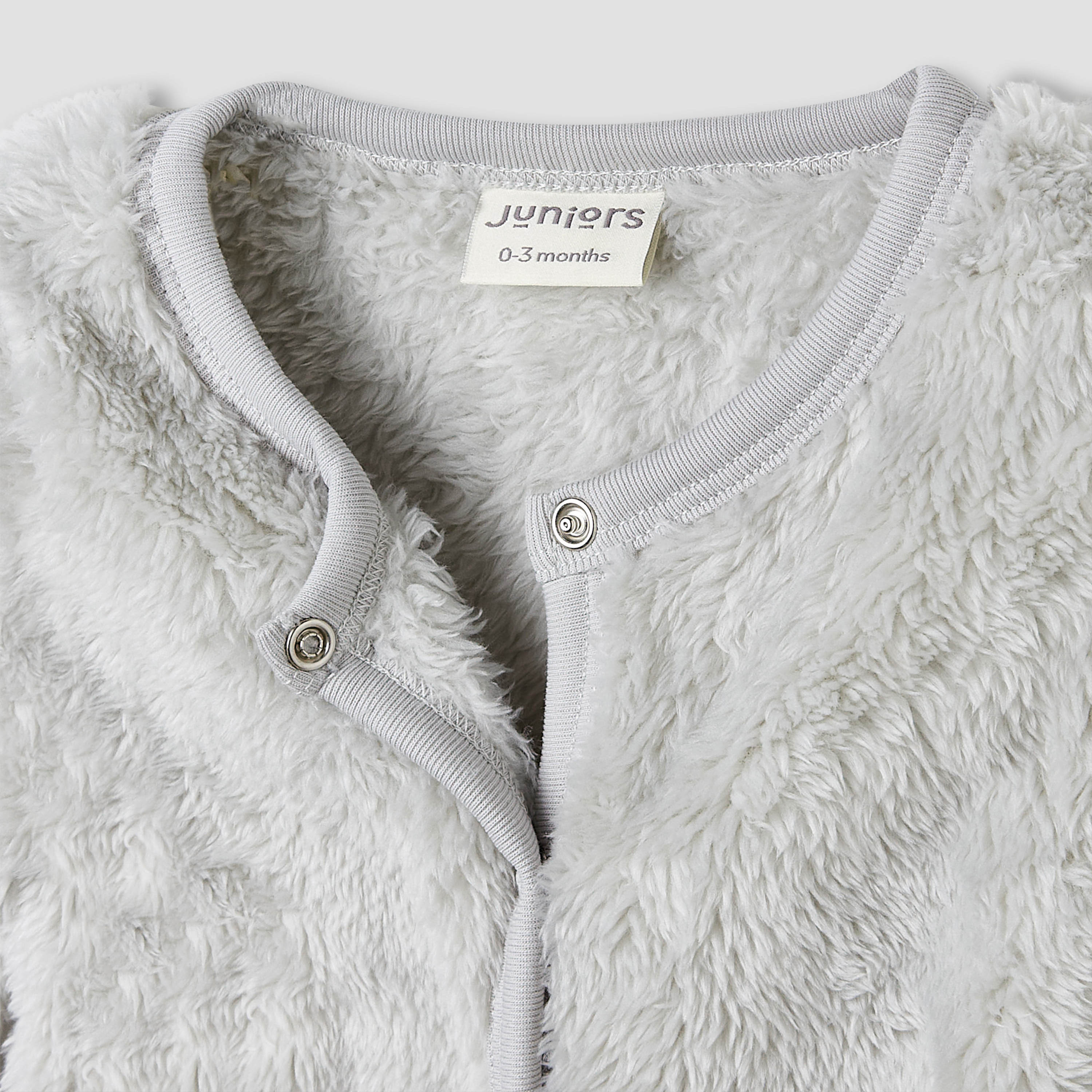 Juniors Crew Neck Sleepsuit with Faux Fur - Polyester - Long Sleeves-baby-boys-clothing-winterwear-sleepsuits-image-3