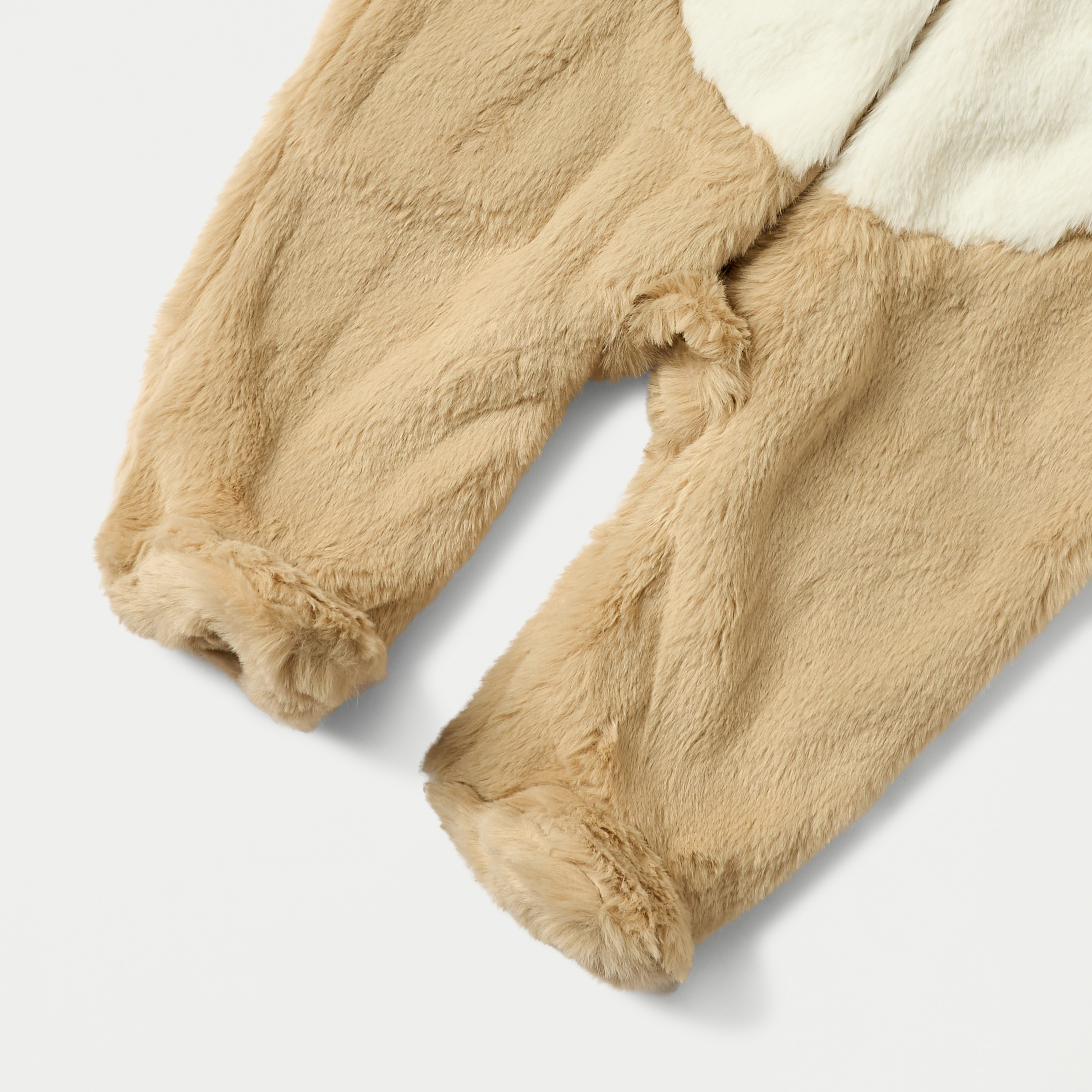 Juniors Faux Fur Textured Hooded Sleepsuit with Zip Closure-baby-boys-clothing-winterwear-sleepsuits-image-4