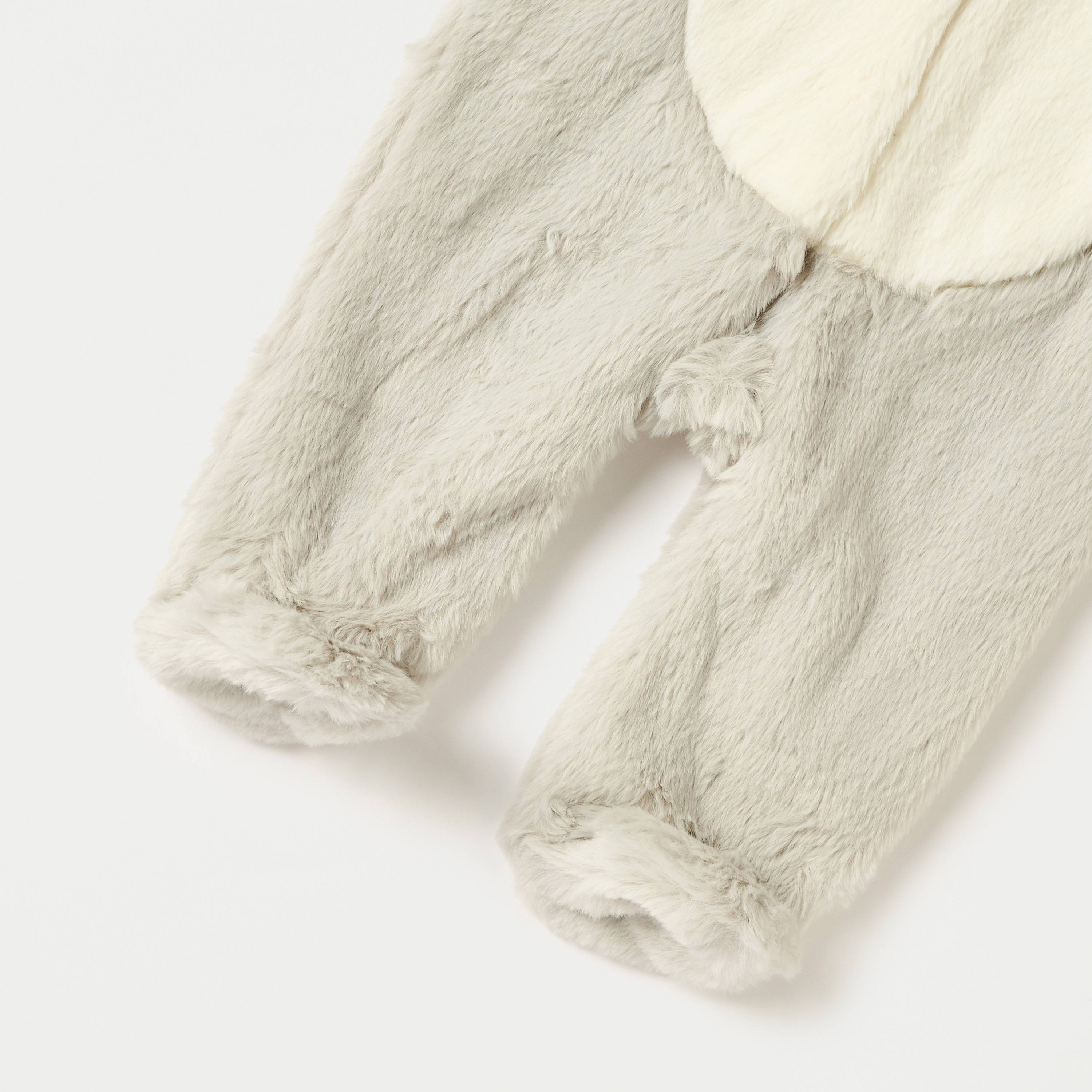Juniors Faux Fur Textured Hooded Sleepsuit with Zip Closure-baby-boys-clothing-winterwear-sleepsuits-image-4