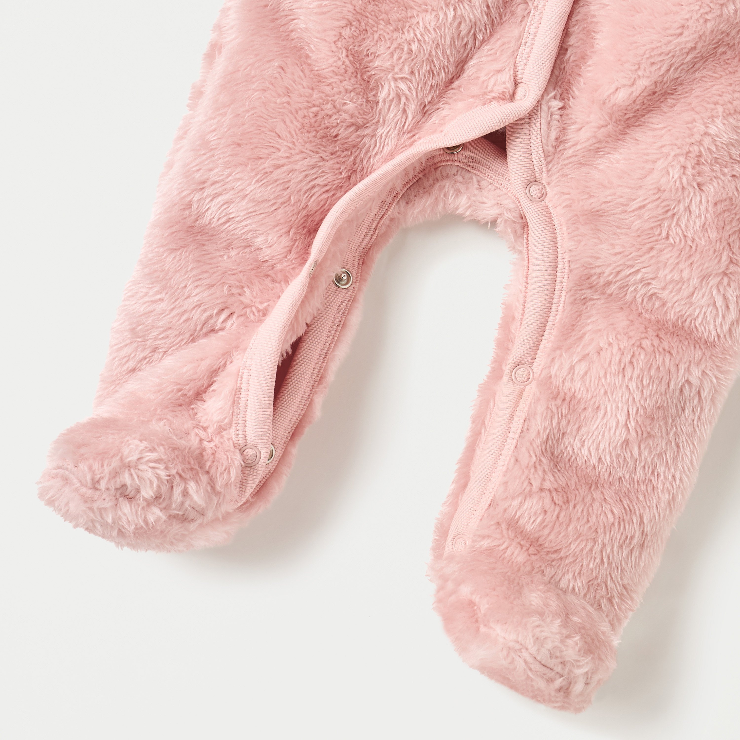 Juniors Faux Fur Textured Footed Sleepsuit with Long Sleeves-baby-girls-clothing-nightwear-sleepsuits-image-4