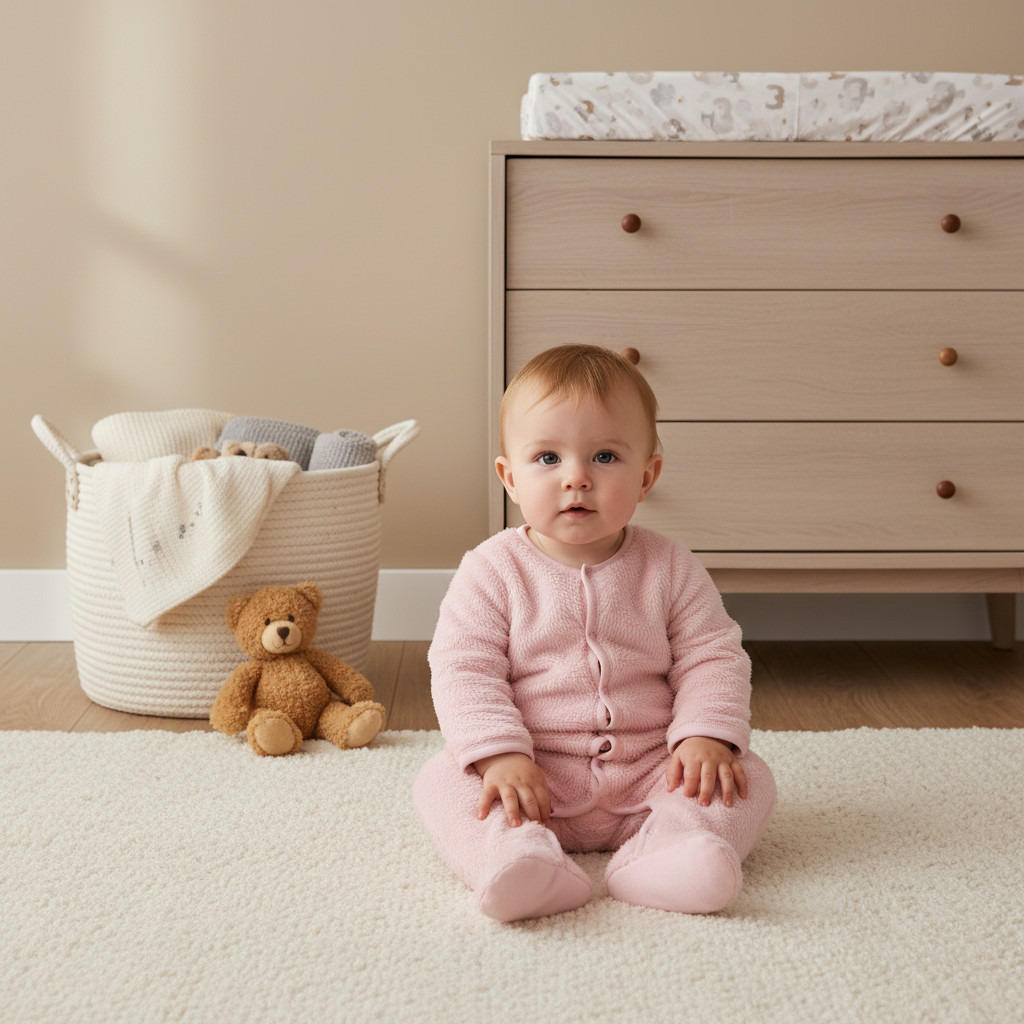 Juniors Faux Fur Textured Footed Sleepsuit with Long Sleeves-baby-girls-clothing-nightwear-sleepsuits-image-5