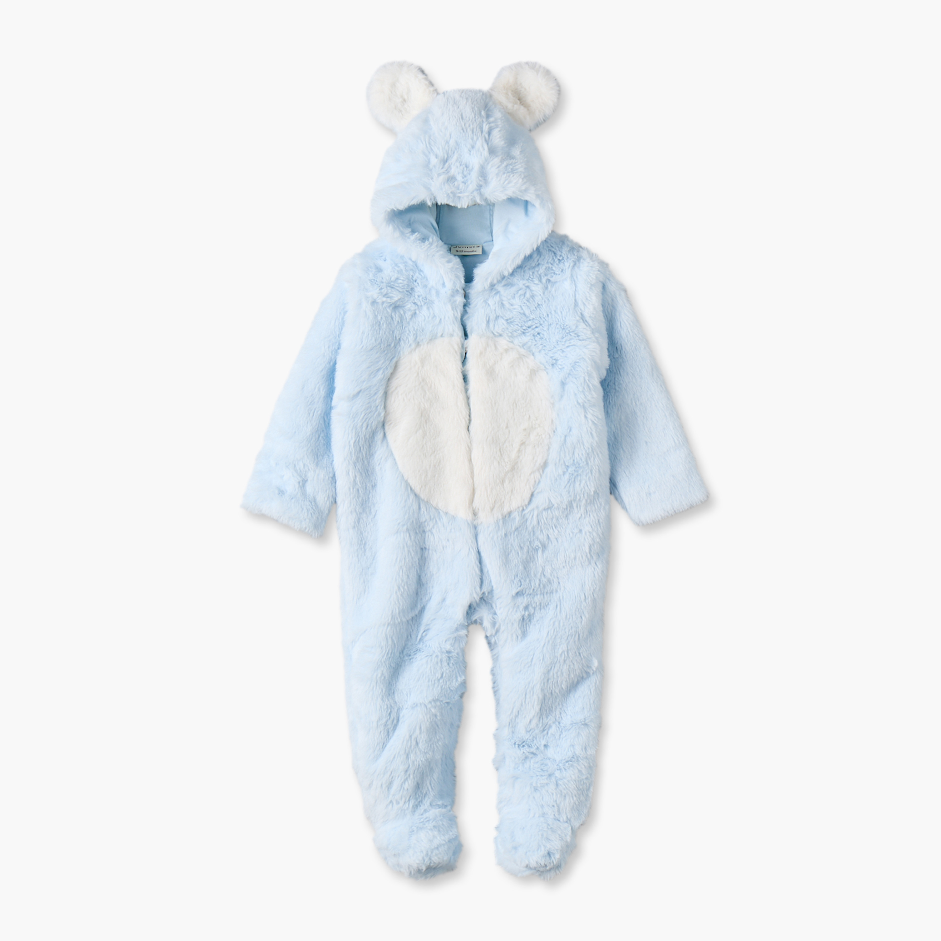 بدلة نوم من الفرو الصناعي بقبعة وأكمام طويلة وأذان ثلاثية الأبعاد من جونيورز-baby-boys-clothing-nightwear-sleepsuits-image-1