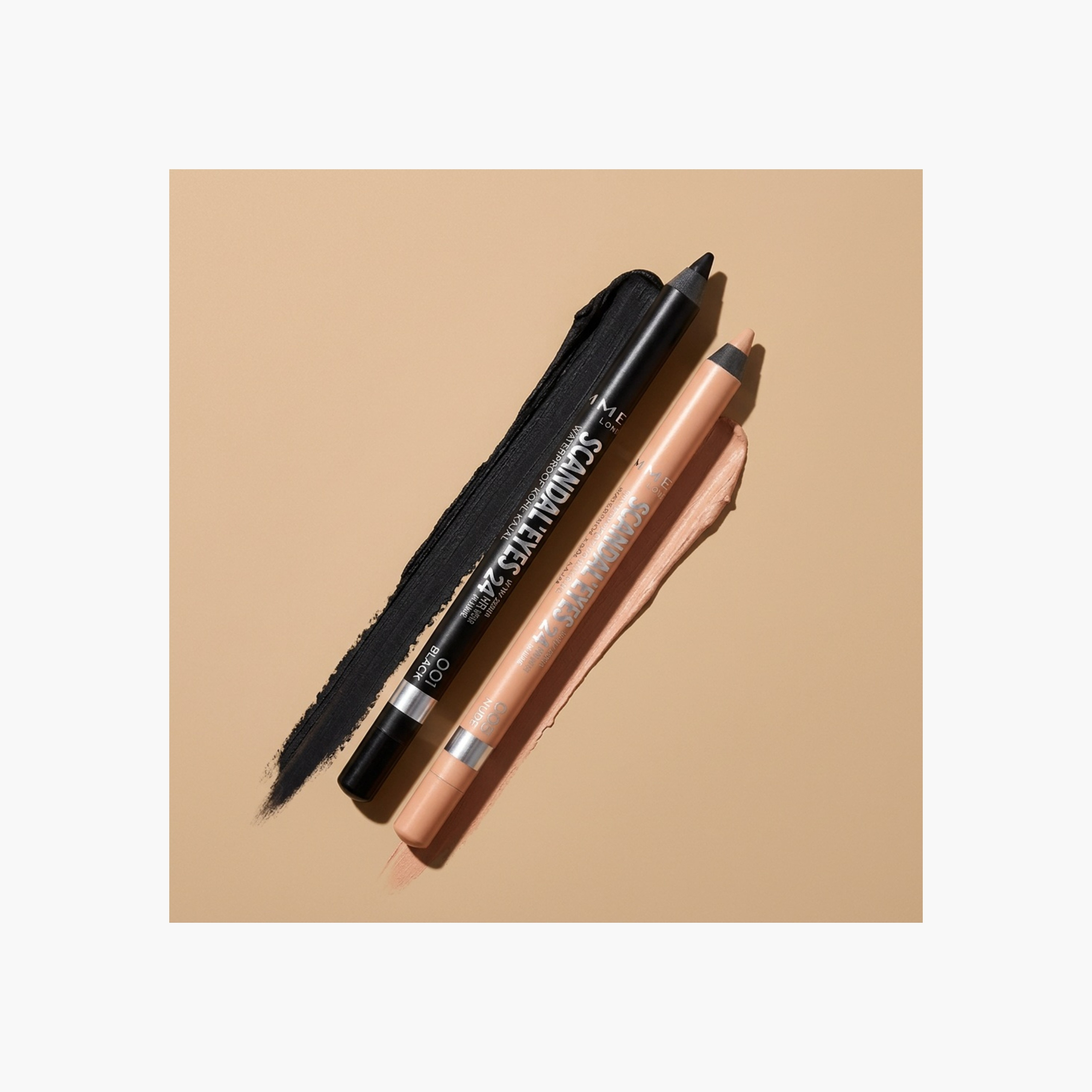 ثنائي كحل ريميل سكاندال آيز المقاوم للماء - أسود 001 وبيج 005-beautyandpersonalcare-makeup-eyes-kajal-image-1