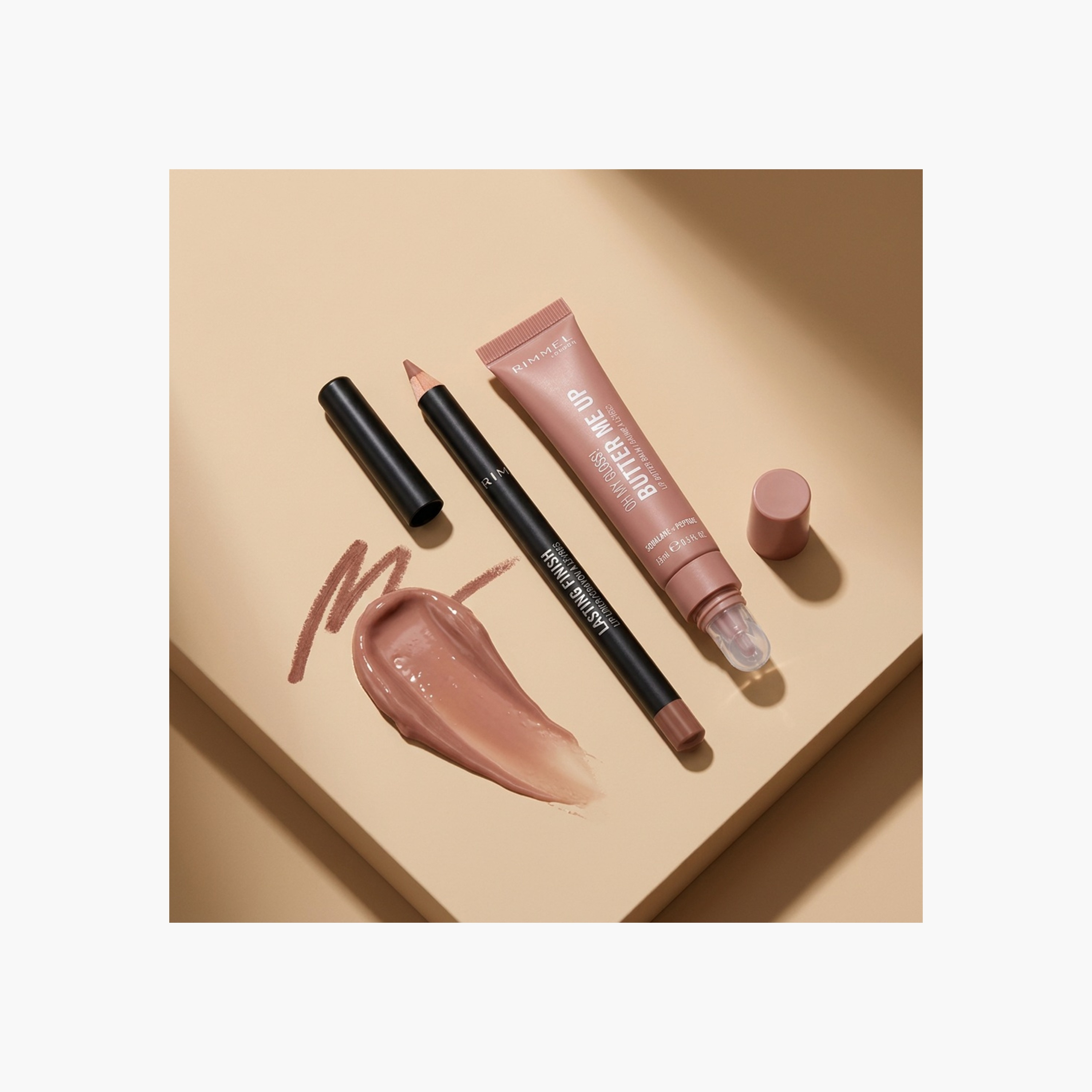 مجموعة ريميل لشفاه مثالية - محدد شفاه يدوم طويلاً بلون الكابتشينو وزبدة لاتيه لذيذة-beautyandpersonalcare-makeup-lips-lipliners-image-1